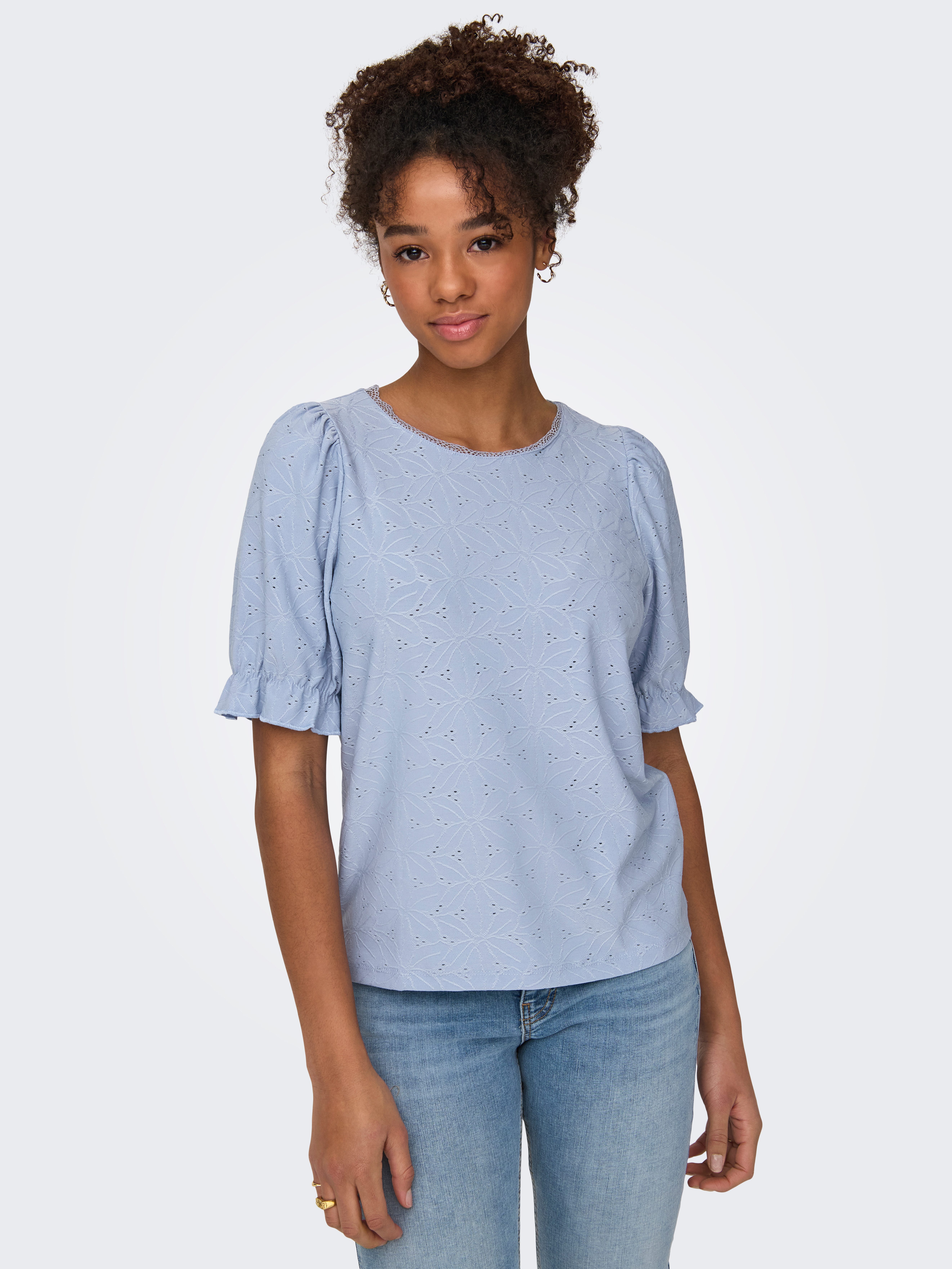 ONLY Kurzarmshirt ONLNEW SMILLA LIFE S/S PUFF TOP JRS günstig online kaufen