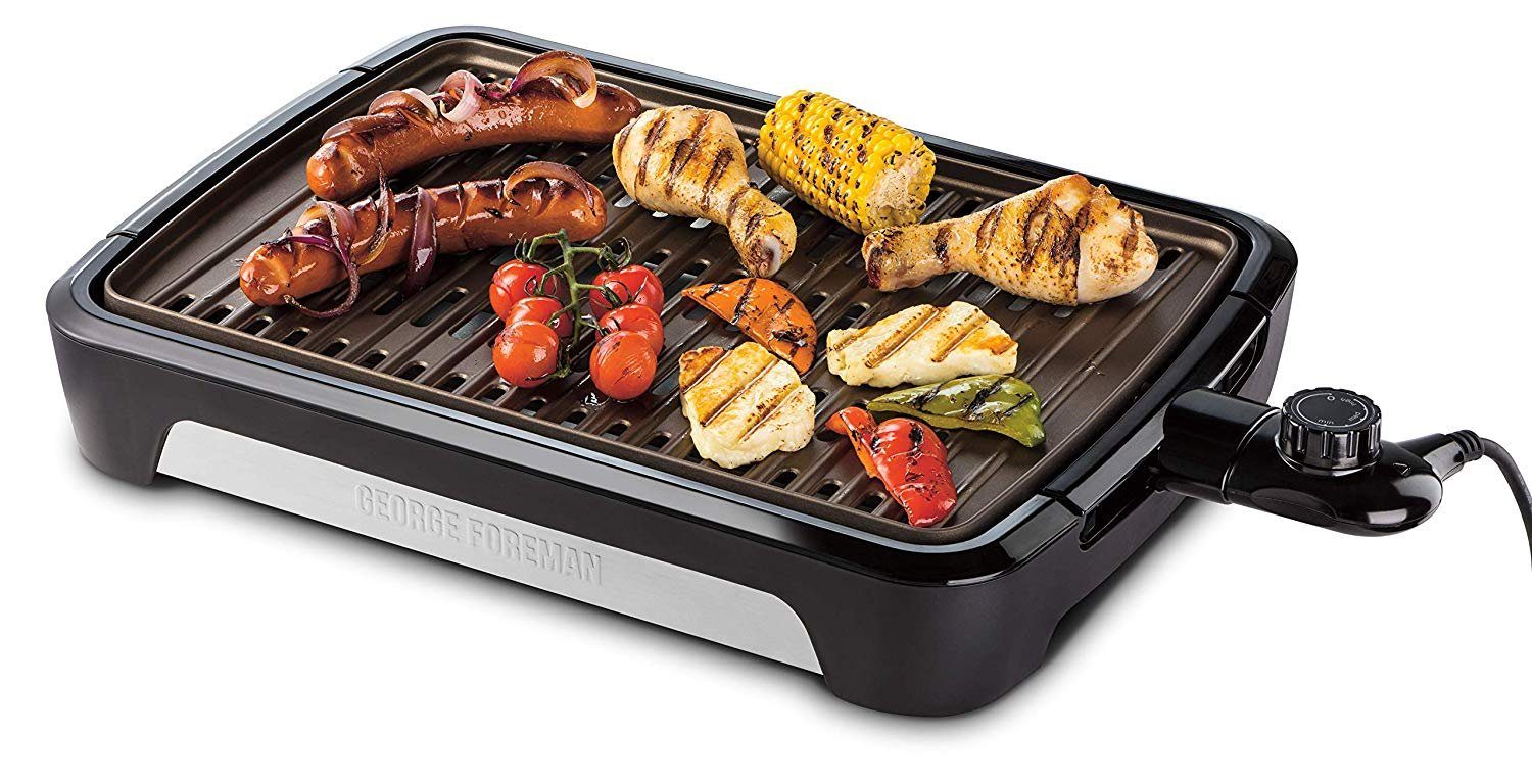RUSSELL HOBBS Tischgrill GEORGE FOREMAN Smokeless BBQ Grill 25850-56, 1600 W, antihaftbeschichtet, Schwarz
