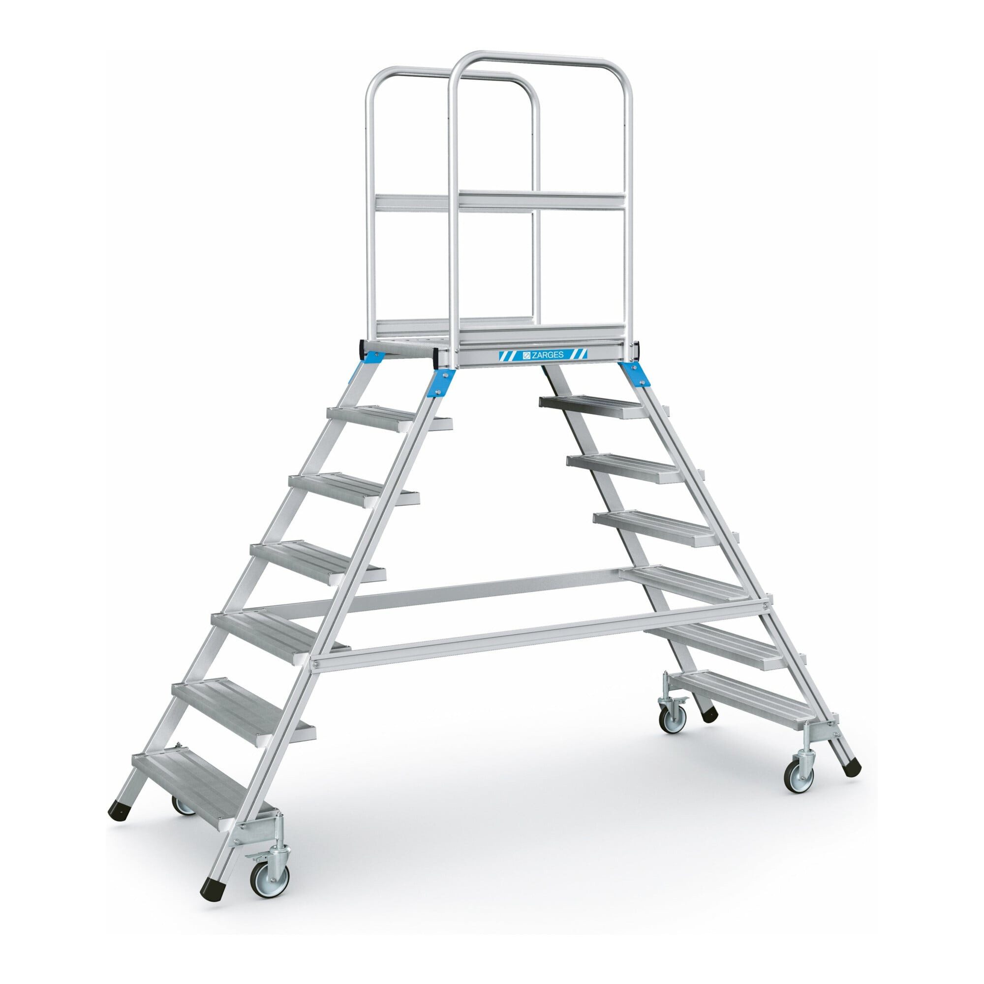 Zarges Treppenstufe ZARGES Podesttreppe beidseitig 7 Stufen