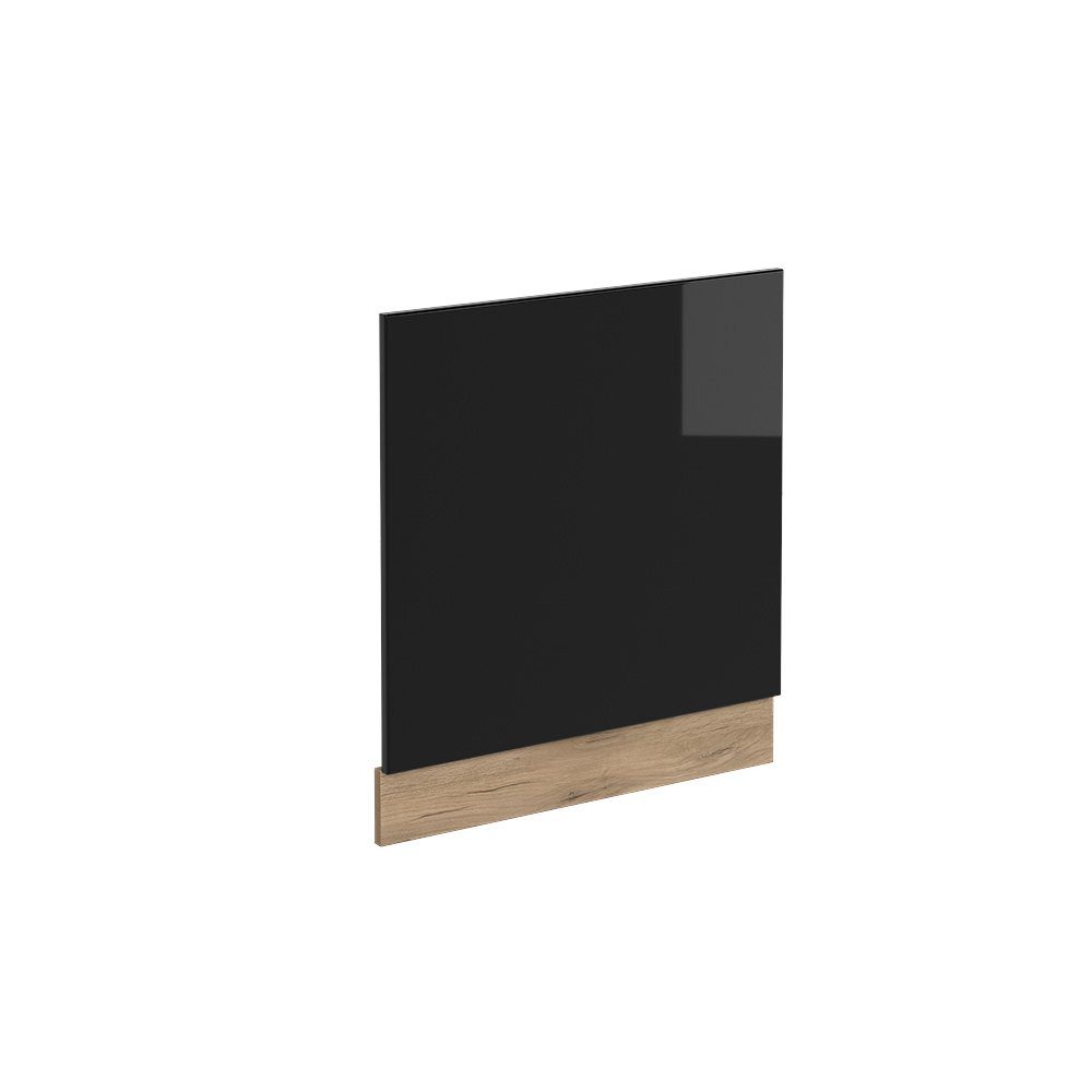 Vicco Frontblende R-Line, Schwarz Hochglanz/Goldkraft Eiche, 60 cm ohne Arbeitsplatte (1 St)
