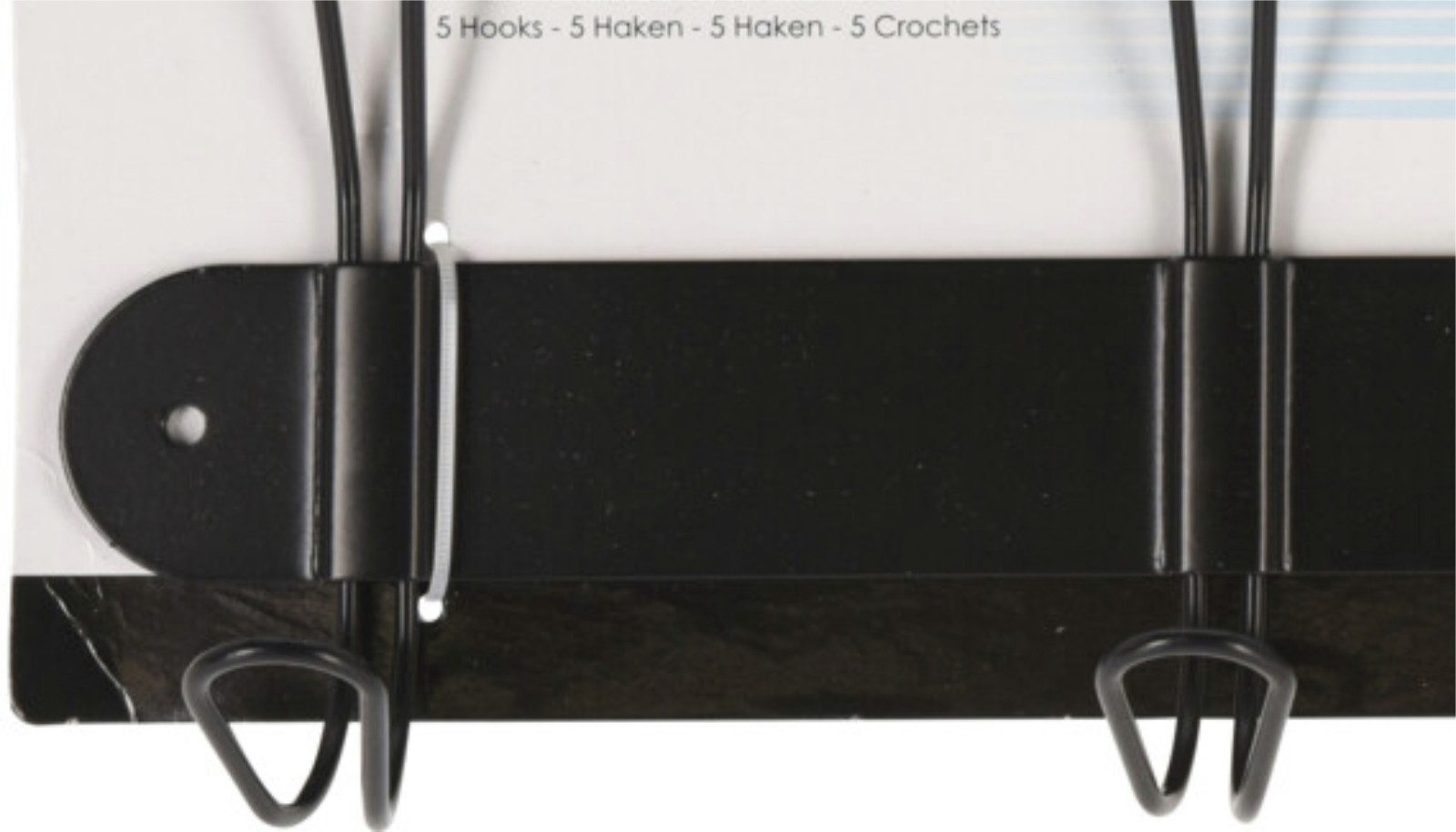 Koopman Garderobenleiste Hakenleiste Kleiderhaken 48x19 cm Schwarz Metall 5 Haken (1 St), Metallleiste, 5 Haken, Hakenleiste, Wandgarderobe, Flurgarderobe