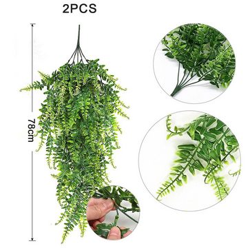 Kunstpflanze Künstliche Pflanzen Hängend Farn Ranken Kunststoff Ivy Blätter Deko, Rnemitery