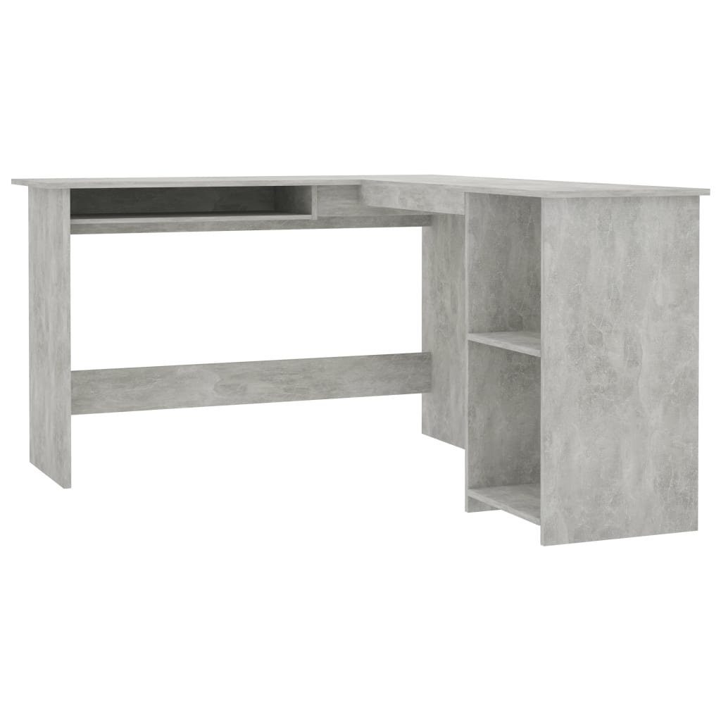 L-Form furnicato Betongrau in Eckschreibtisch cm Schreibtisch 120x140x75 Holzwerkstoff