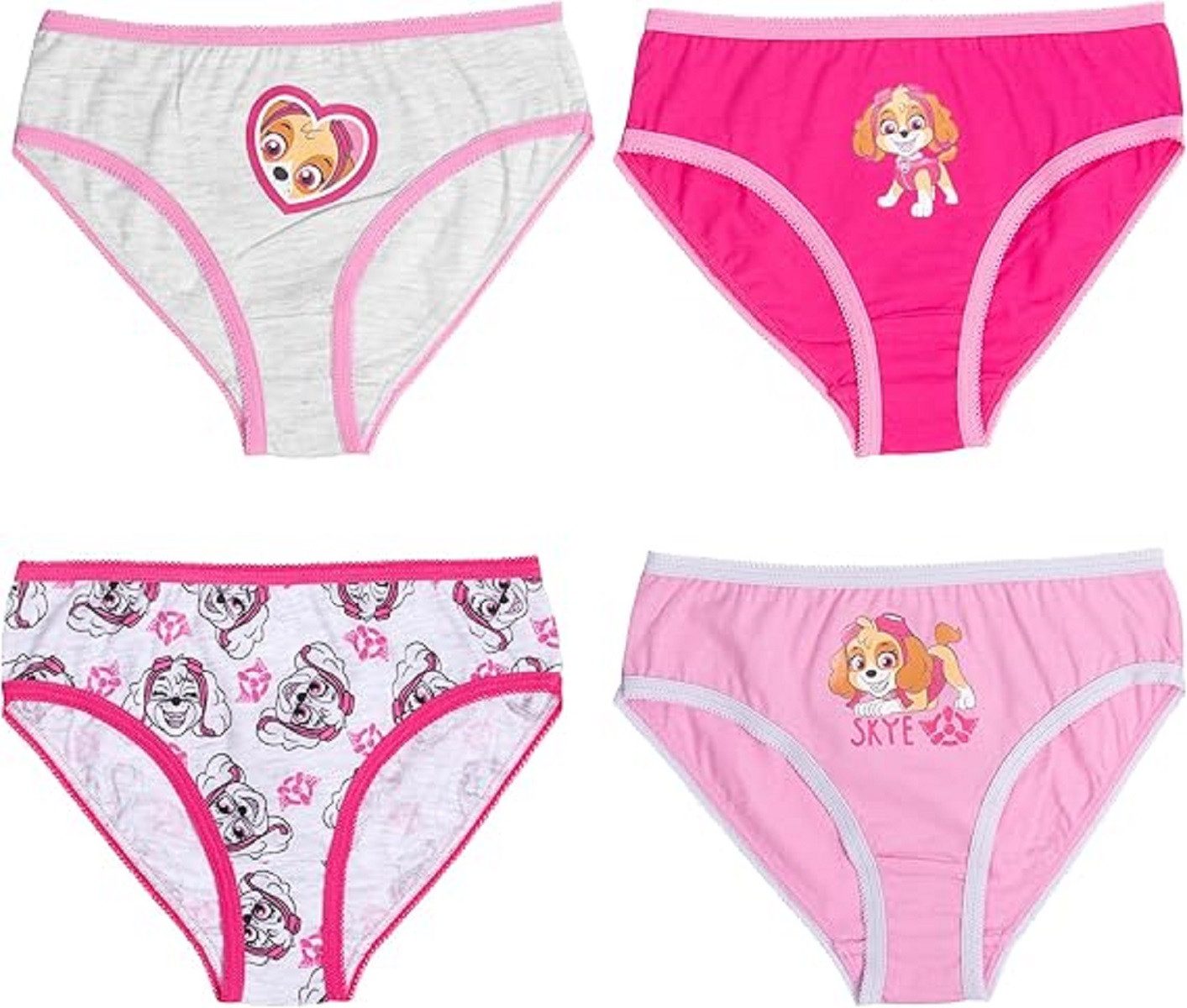 PAW PATROL Slip Mädchen Unterhose 4er Pack – Bequeme Baumwolle für den Alltag