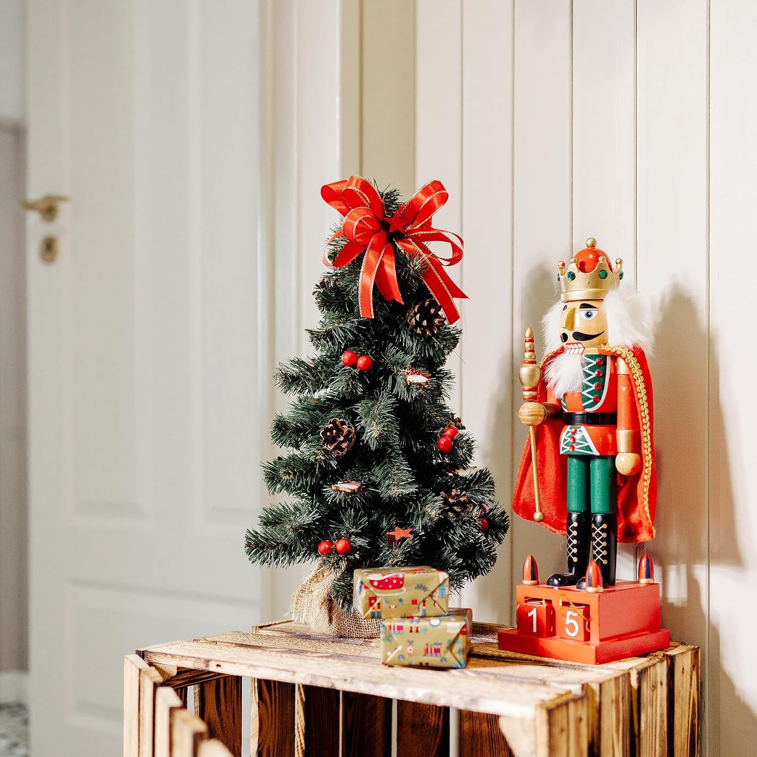 Creative Home Künstlicher Weihnachtsbaum Weihnachtsbaum Geschmückt Höhe 40 cm, Künstlicher Tannenbaum Mini, für Tisch Schreibtisch Büro