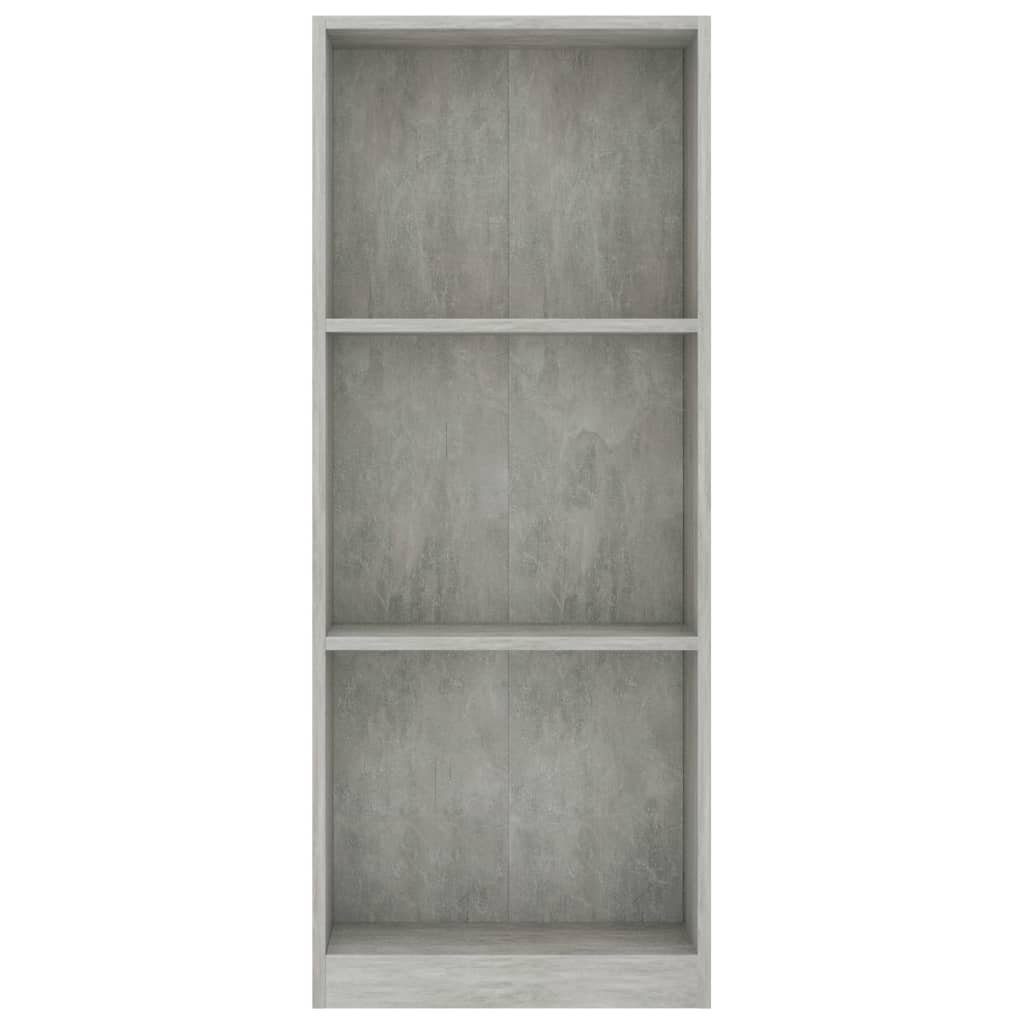 furnicato 40x24x108 3 Holzwerkstoff cm Fächer Betongrau Bücherregal