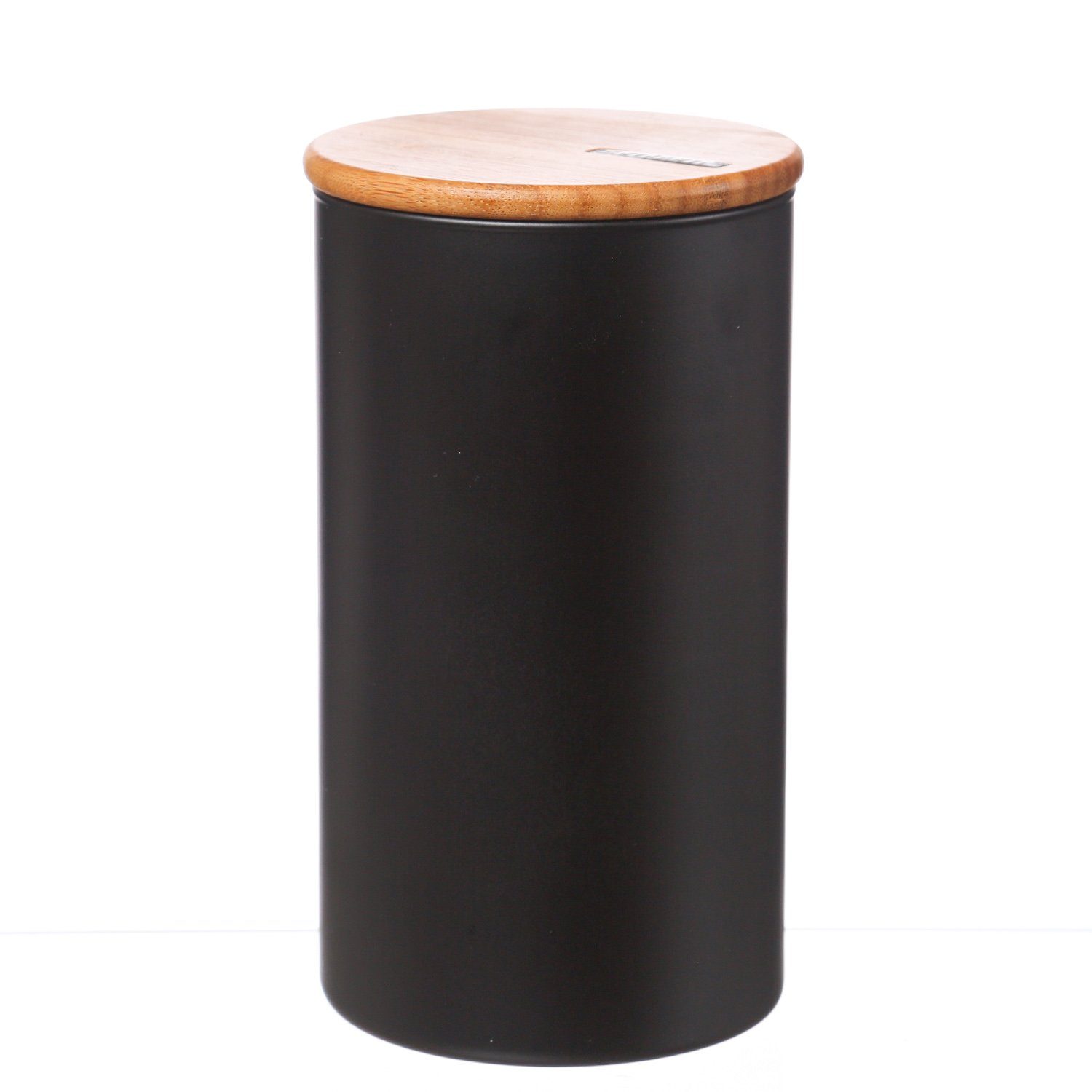 GAUMENKICK Vorratsglas Vorratsdose L 1,5l schwarz Bambusdeckel Vorratsglas Aufbewahrungsglas, Glas, (1-tlg)