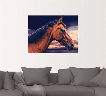 Artland Wandbild Pferd am Meer, Haustiere (1 St), als Leinwandbild, Wandaufkleber in verschied. Größen