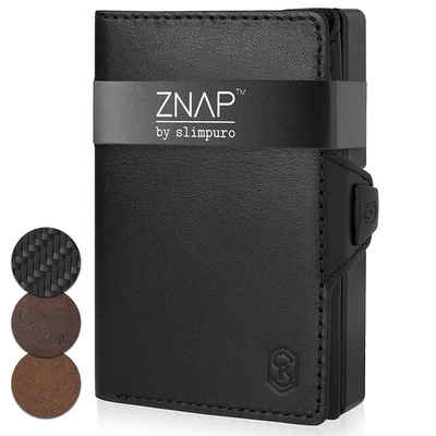 Slimpuro Geldbörse »ZNAP Slim Wallet 8 Karten Münzfach 8 x 1,5 x 6 cm (BxHxT) RFID-Schutz« (1 x Slim Wallet;1 x Münzfach;1 x RFID-Shield Karte)