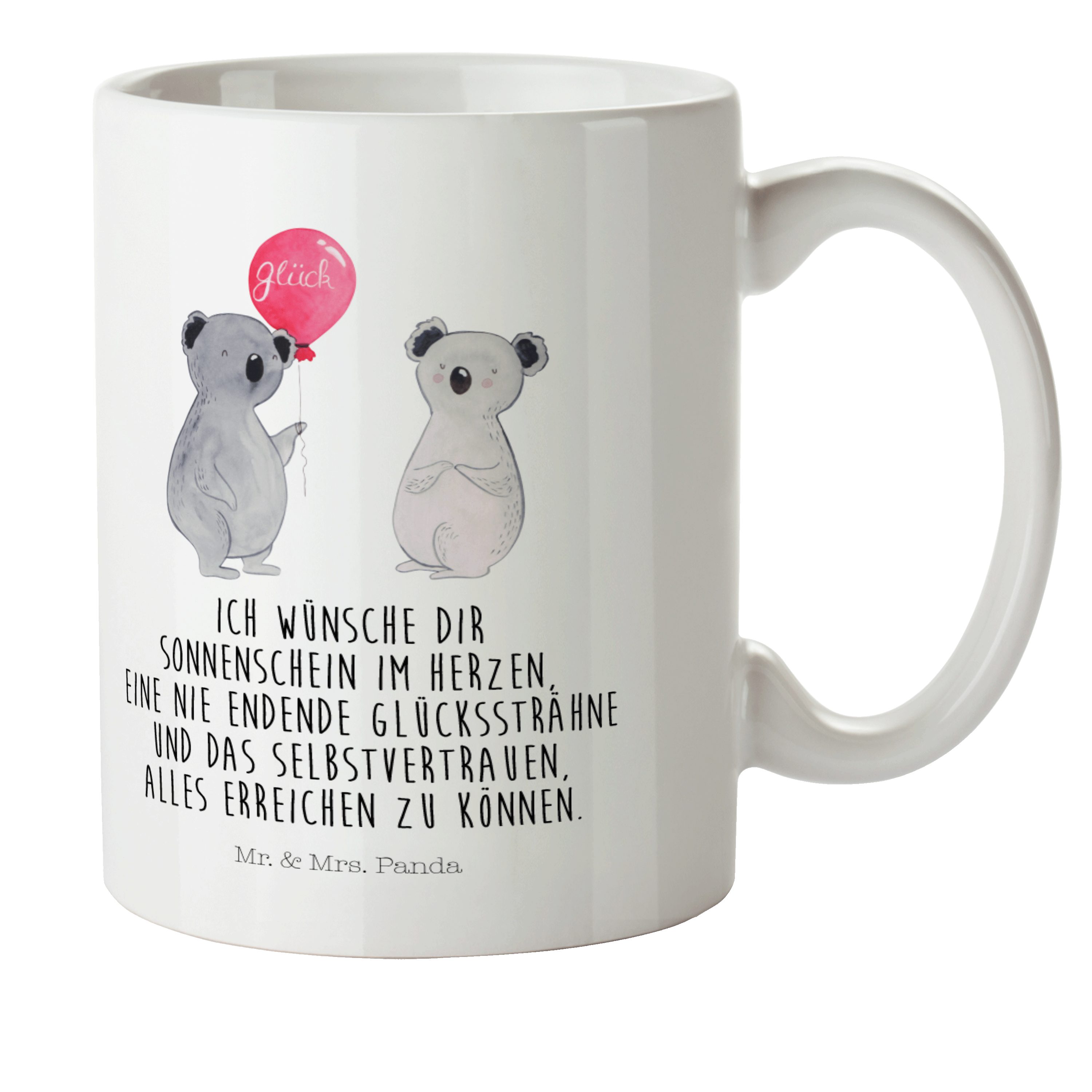 Mr. & Mrs. Panda Kinderbecher Koala Luftballon - Weiß - Geschenk, Party, Reisebecher, Geburtstag, K, Kunststoff