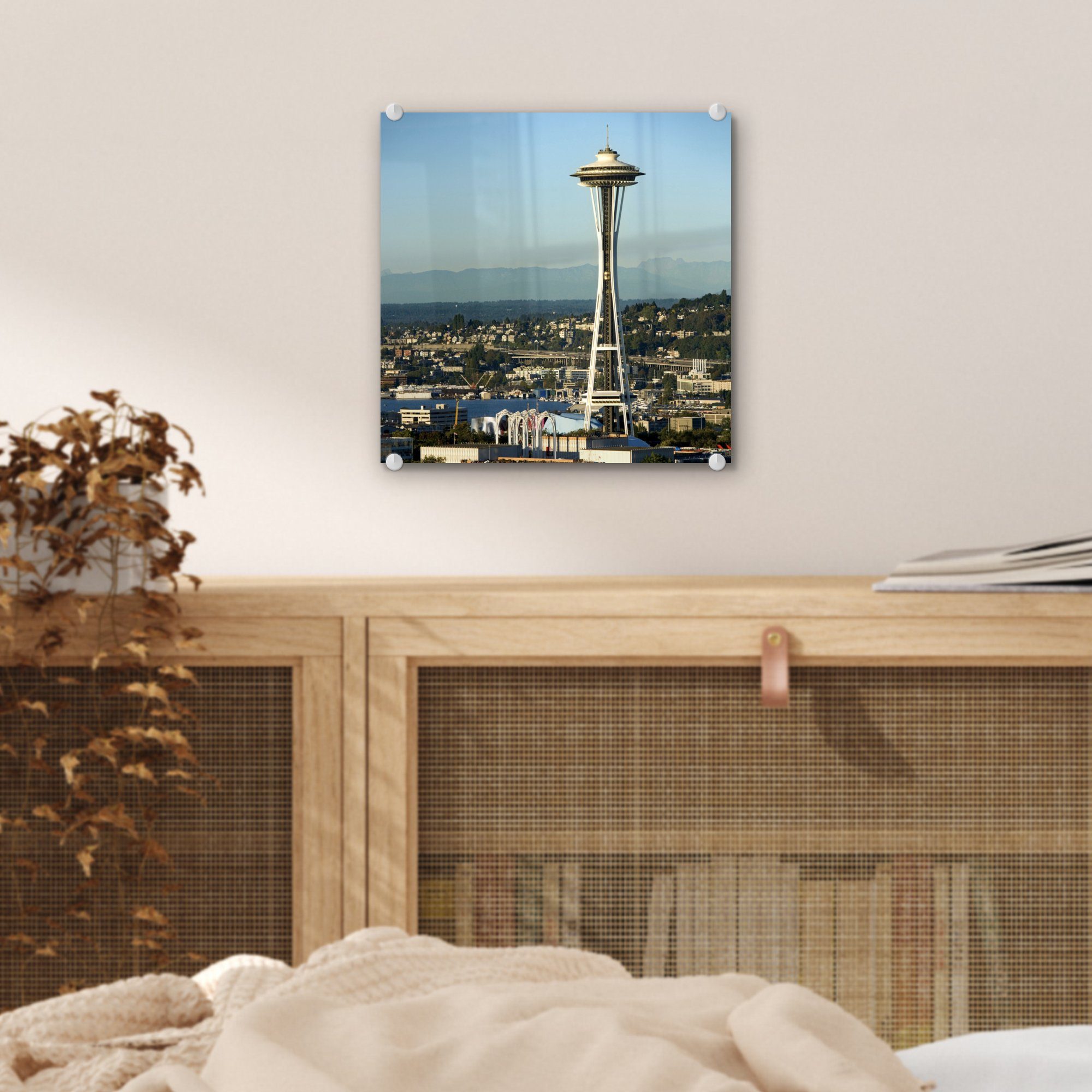 Seattle, Glas Space St), - in MuchoWow Needle Wanddekoration auf auf Acrylglasbild - (1 - Bilder Glasbilder Glas Wandbild Foto
