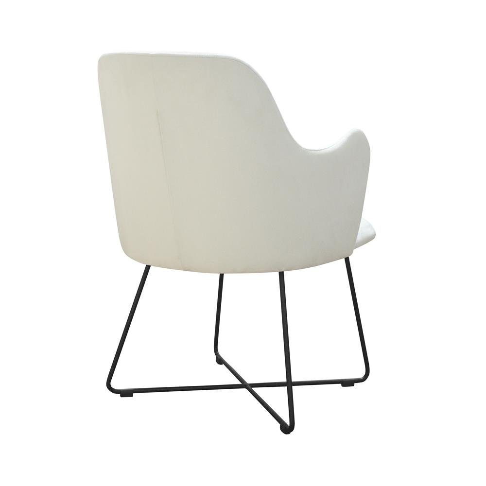 Design Weiß Kanzlei Praxis Zimmer Sitz Polster Ess Textil Stuhl Stühle Warte Stuhl, Stoff JVmoebel
