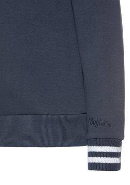 Buffalo Sweatshirt mit Kontrast-Rippbündchen und Druck, Loungeanzug