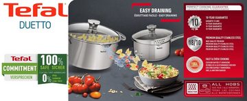 Tefal Topf-Set Premium Set XXXL DUETTO, Edelstahl (12-tlg), 4 Kochtöpfe 5 Glasdeckel 3 Bratpfannen