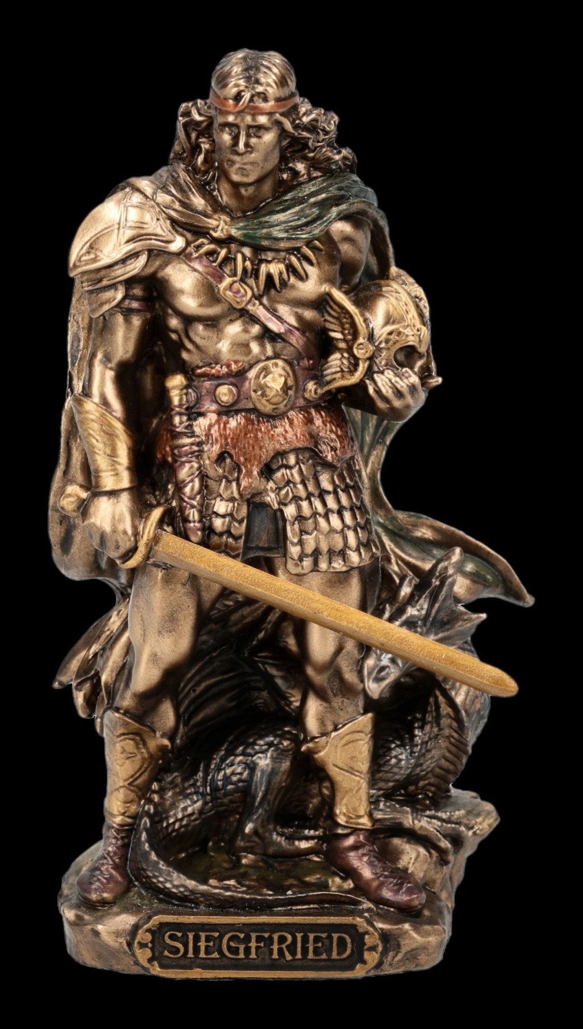 Figuren Shop GmbH Dekofigur Siegfried Figur – Drachentöter Statue Nibelungen Sammlerfigur 8.5 cm