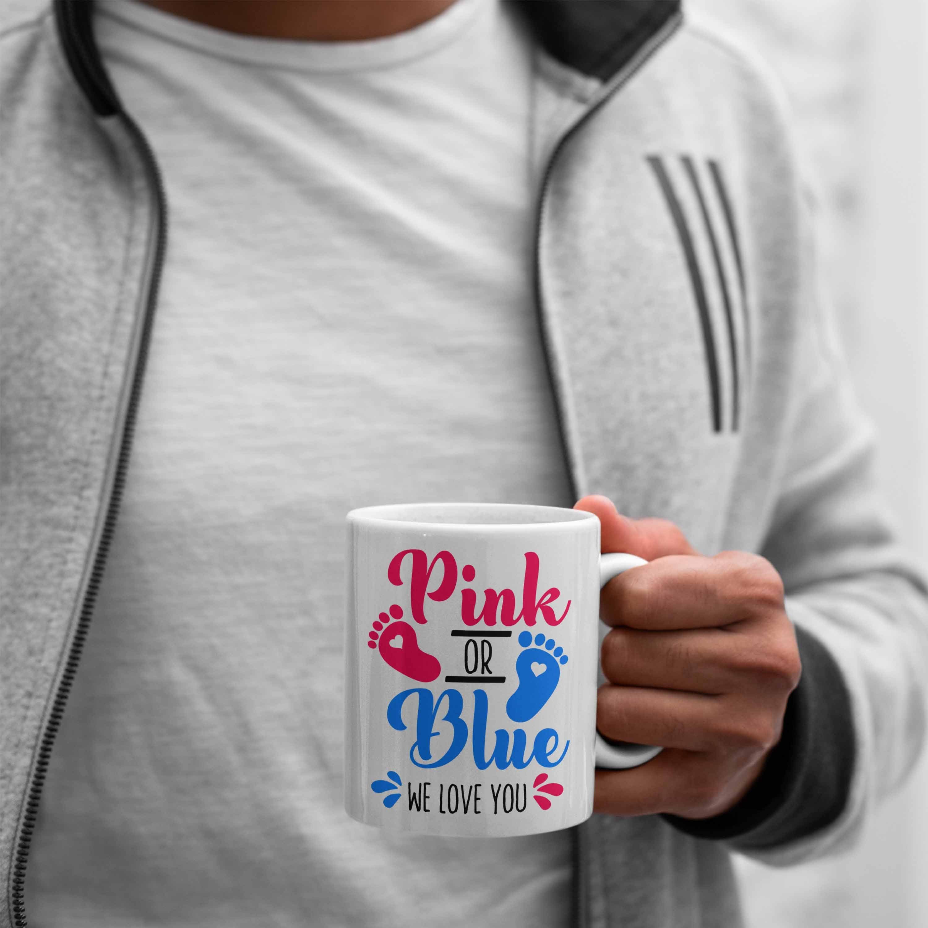 Baby You Trendation Geschenk Tasse Blue Pink Or Tasse Überraschun We Weiss Love Gender Reveal