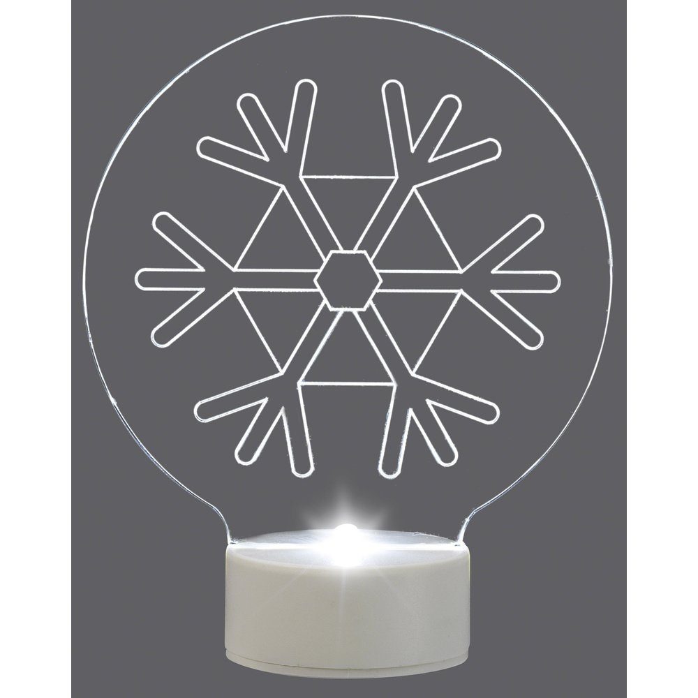 Polarlite Christbaumschmuck Polarlite LBA-51-008 Acryl-Figur Schneeflocke Kaltweiß LED Transpar