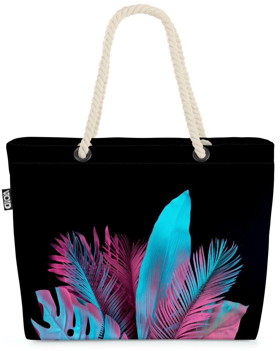 VOID Strandtasche (1-tlg), Night Palms Beach Bag Palmen Blätter Tropen tropisch Hawaii Urlaub reise Safari
