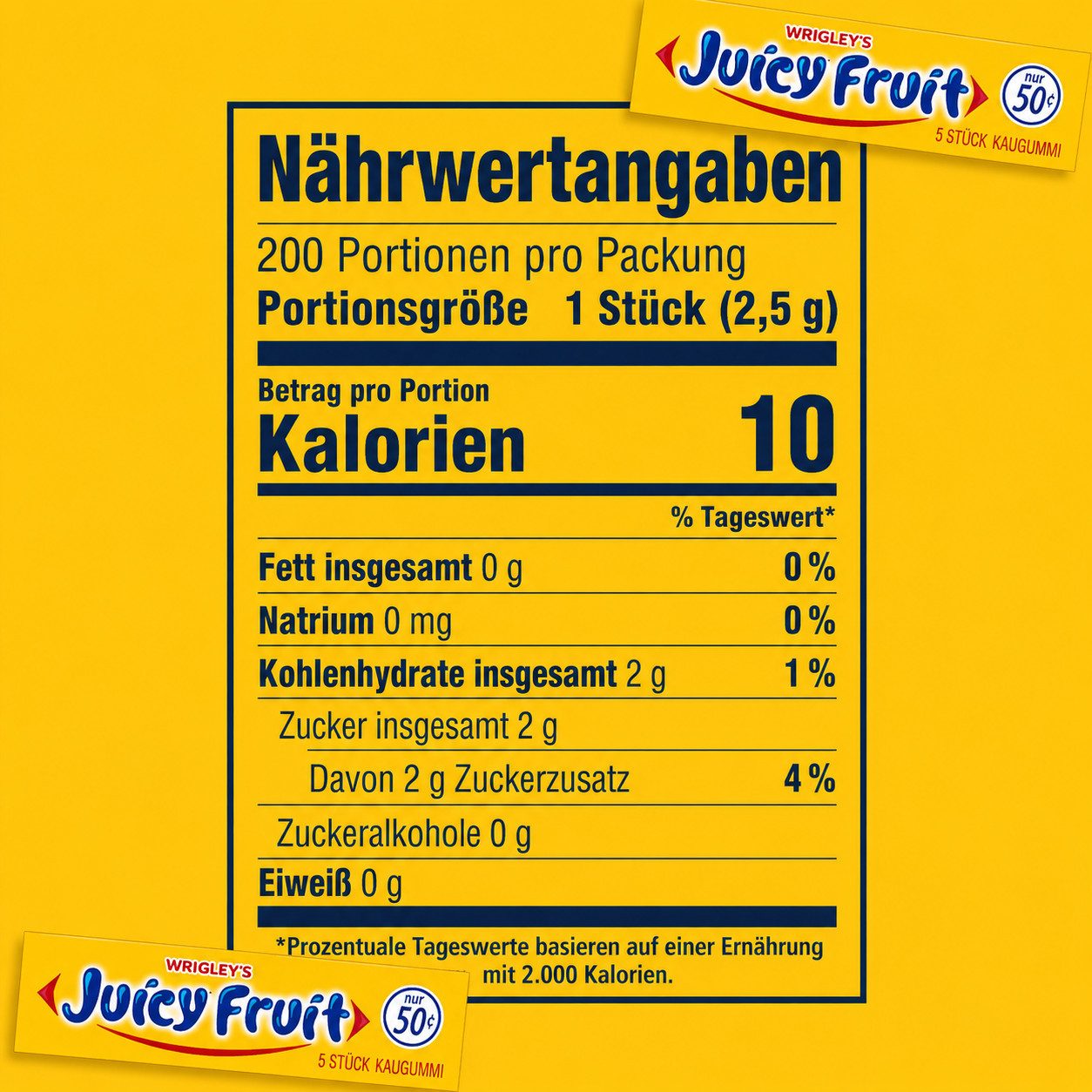 WRIGLEYS Süßigkeit Wrigley's Kaugummi Spearmint, Doublemint,Juicy Fruit, Big Red, W.fresh, (40x5 Streifen)