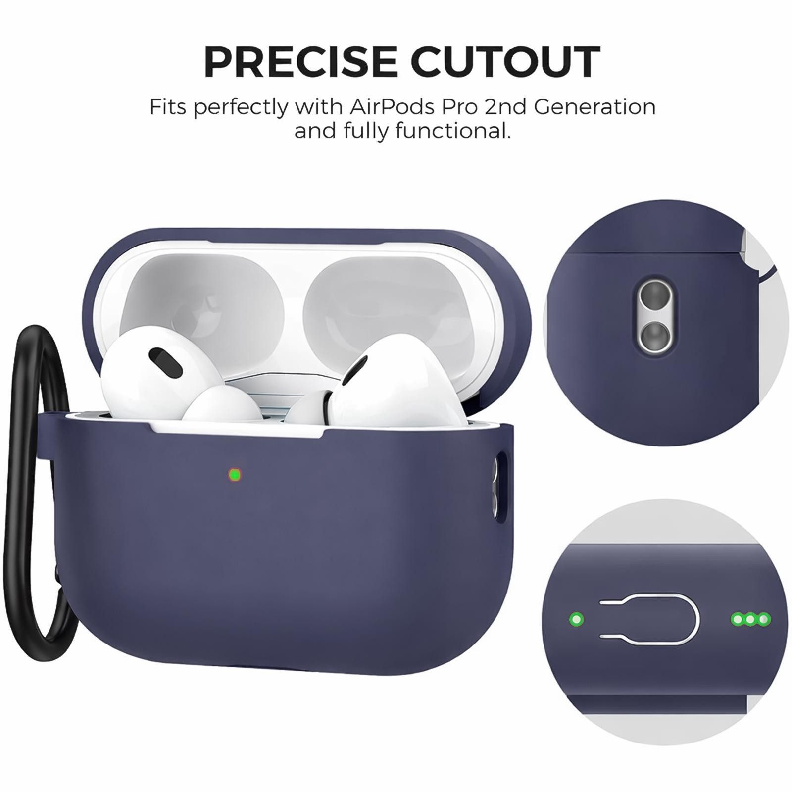 CoolGadget Kopfhörer-Schutzhülle für AirPods Pro 3 Silikon, Stoßfest Clip Karabiner kabelloses laden Case Schutz Cover – Bild 3 von 5
