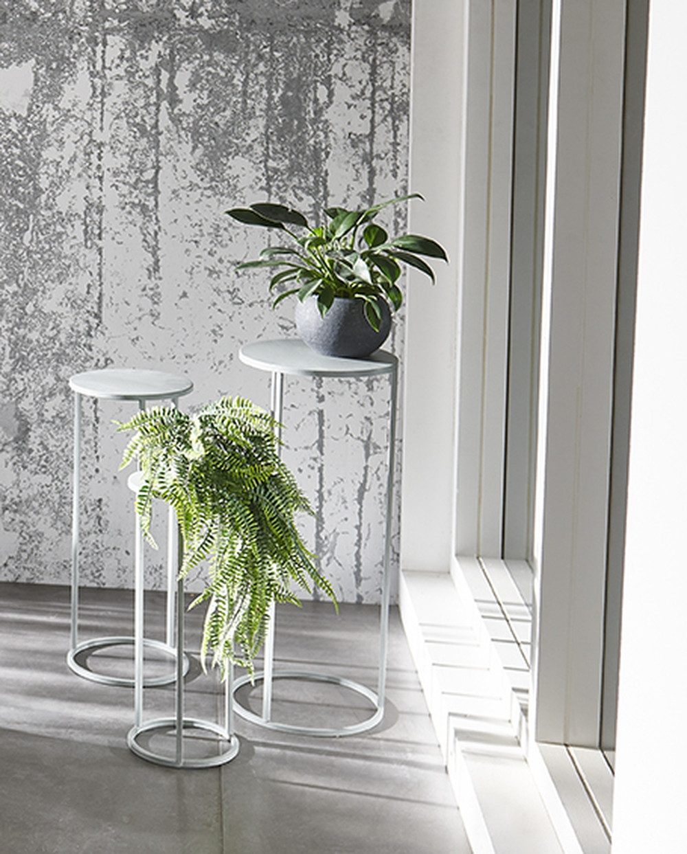 freiraum Blumentisch 54186 (3er Set), (3-teilig) in grau (Coolgrey), Metall - 70x30cm (HxD)