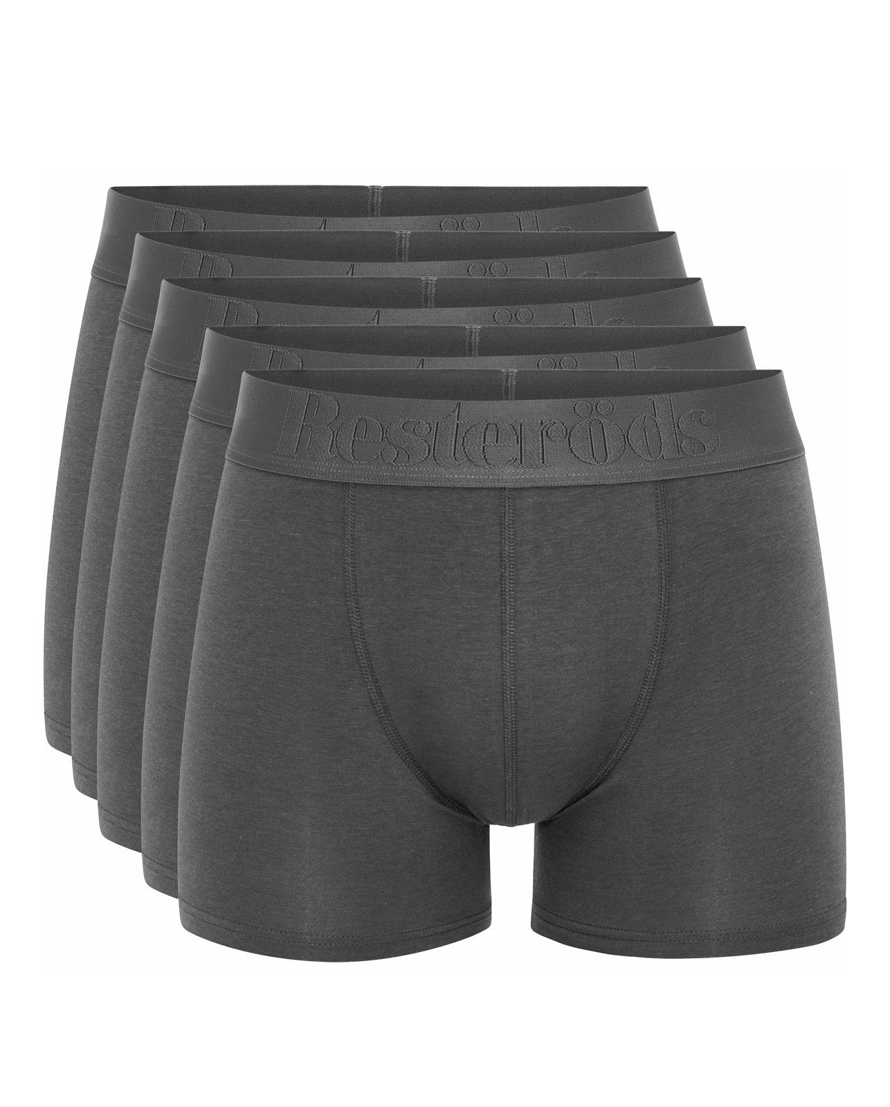 Cotton 5er Logo-Elastikbund Stone (Spar-Pack, 5er-Pack) Boxer Resteröds Grey Organic Pack