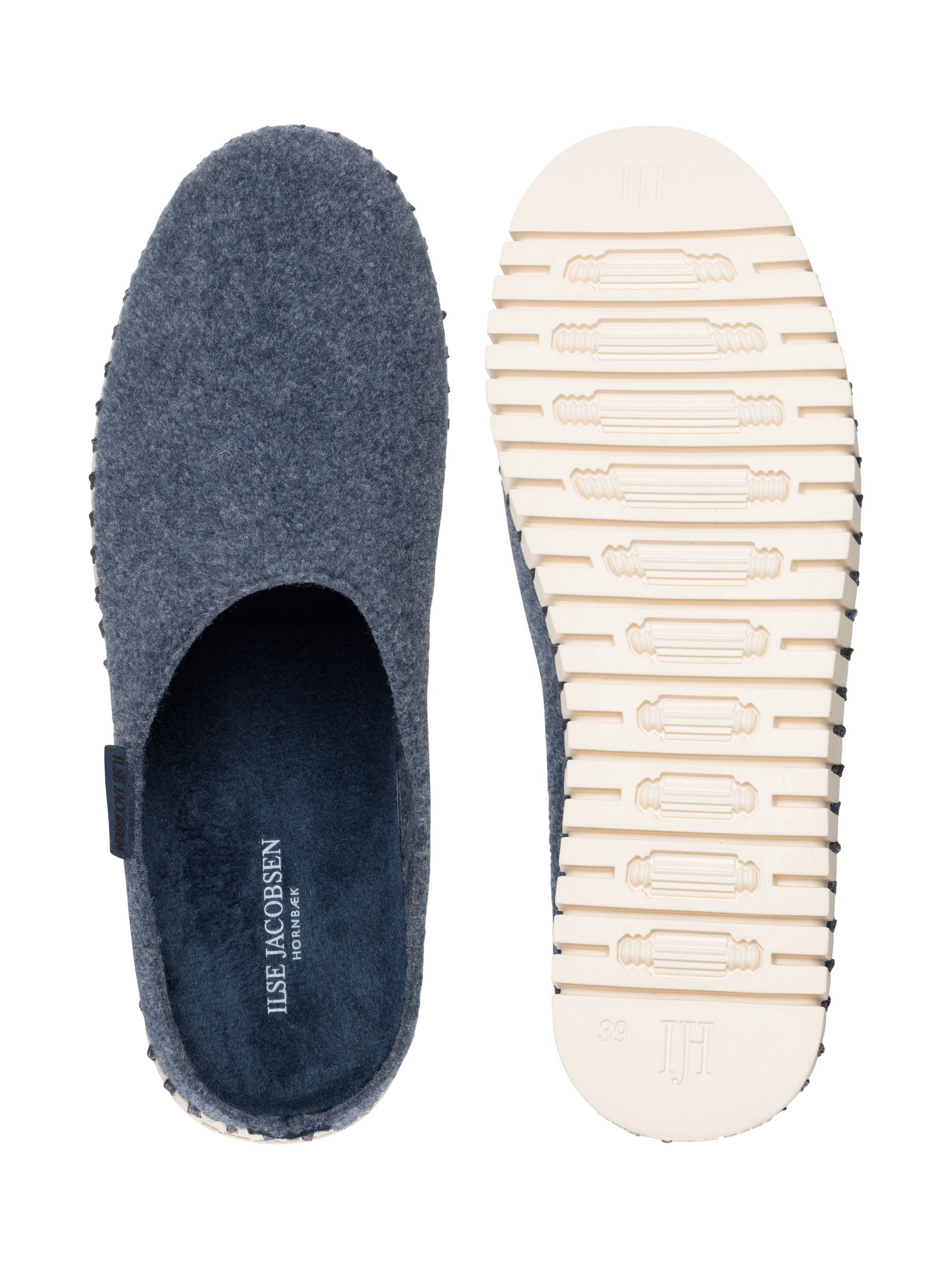 Ilse Jacobsen TULIP3090F Slipper Innenfutter aus Midnight aus Blue Flexible Sohle Naturkautschuk Kunstfell, Filz