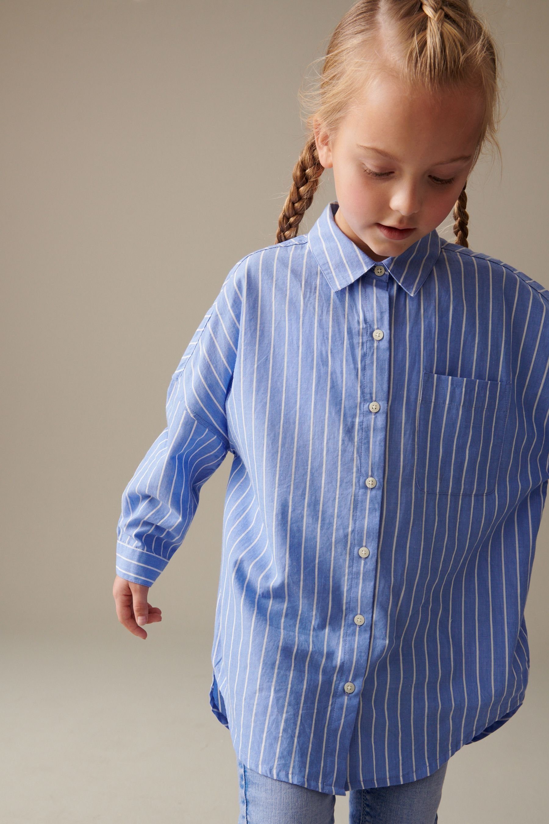 Next Oversize-Shirt Stripe Blue in Oversize Hemd (1-tlg)