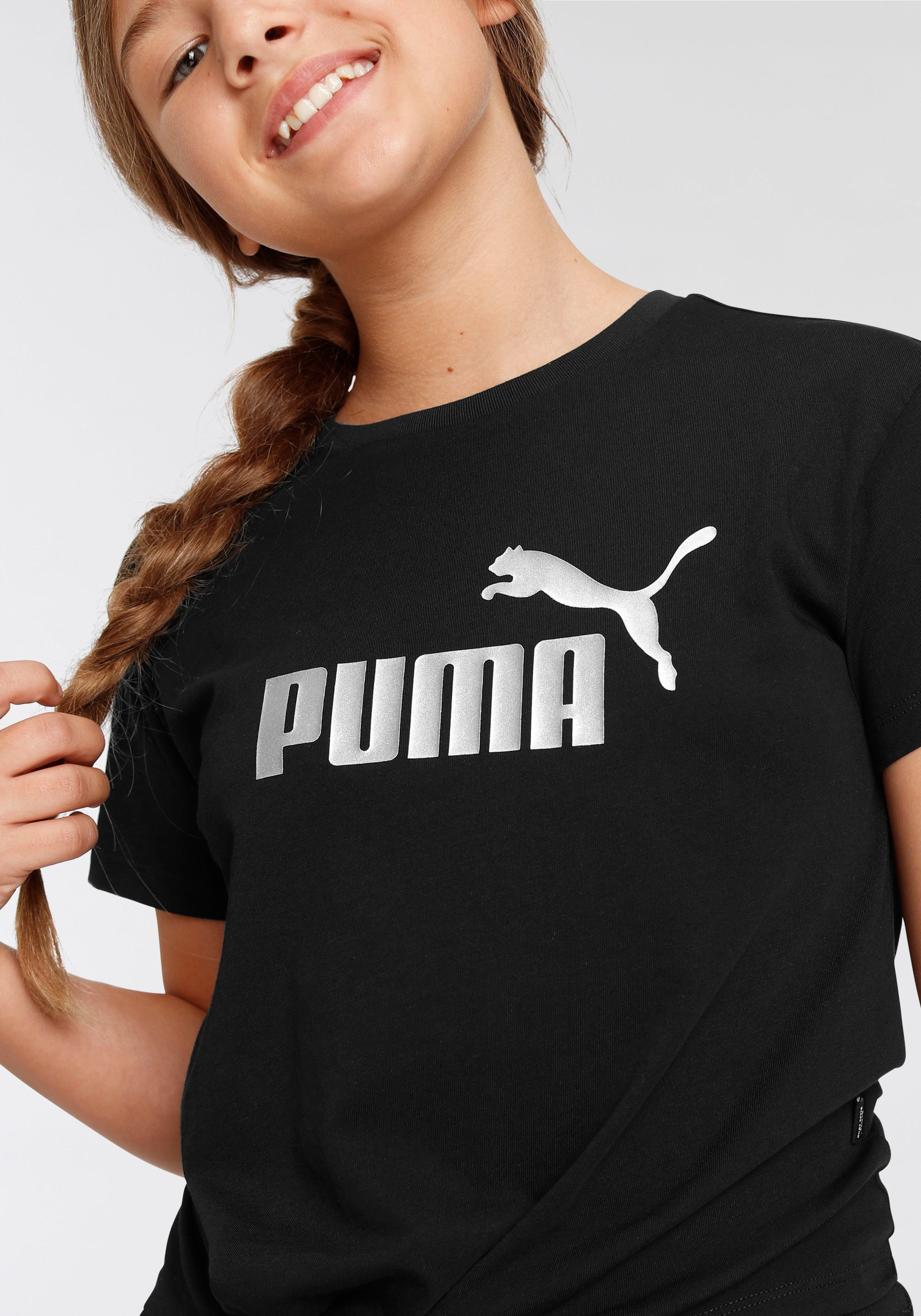 Knotted Kinder PUMA Tee ESS+ für schwarz - T-Shirt Logo