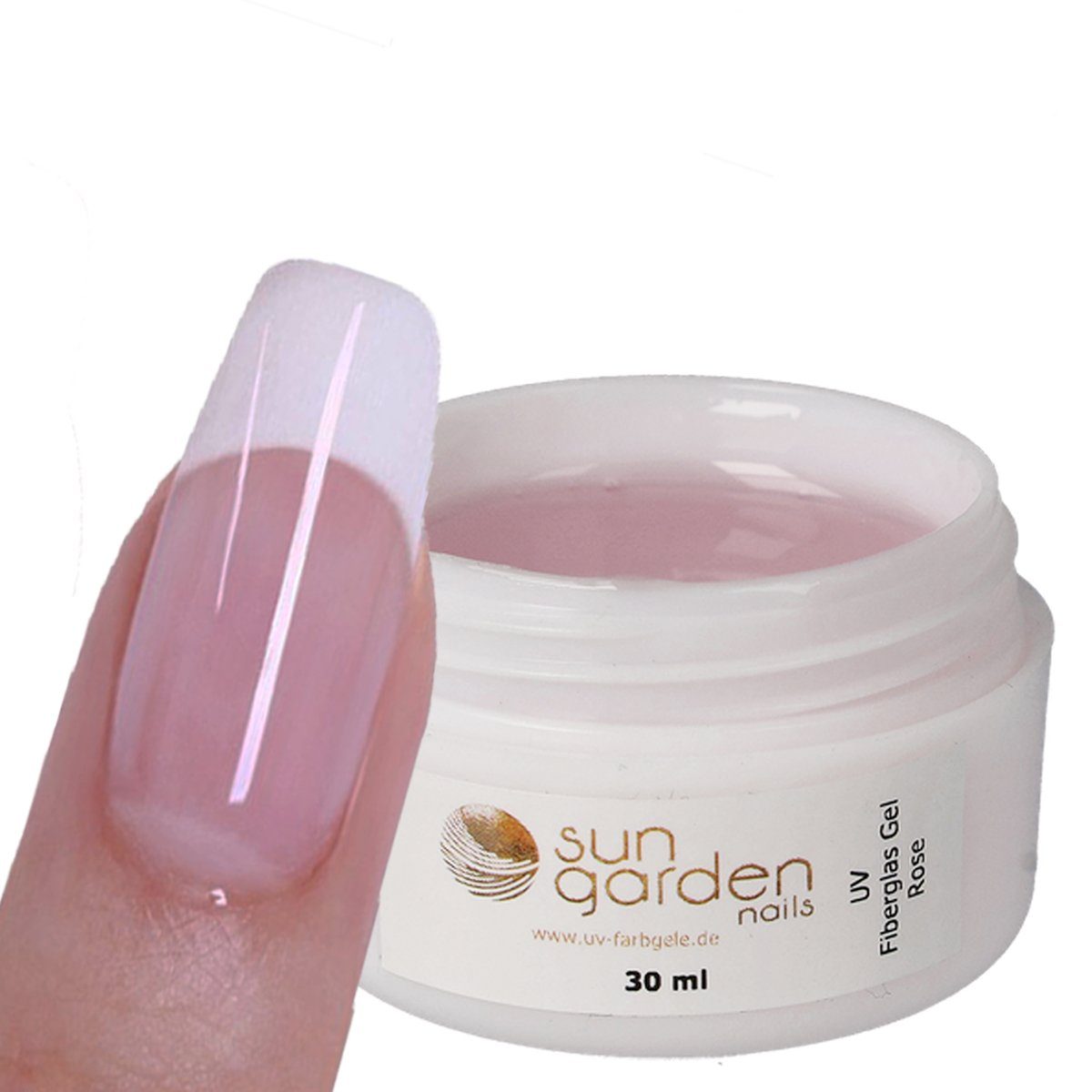 30 Fiberglas ml Nagellack Nails Sun UV Rosé-Klar Garden Gel