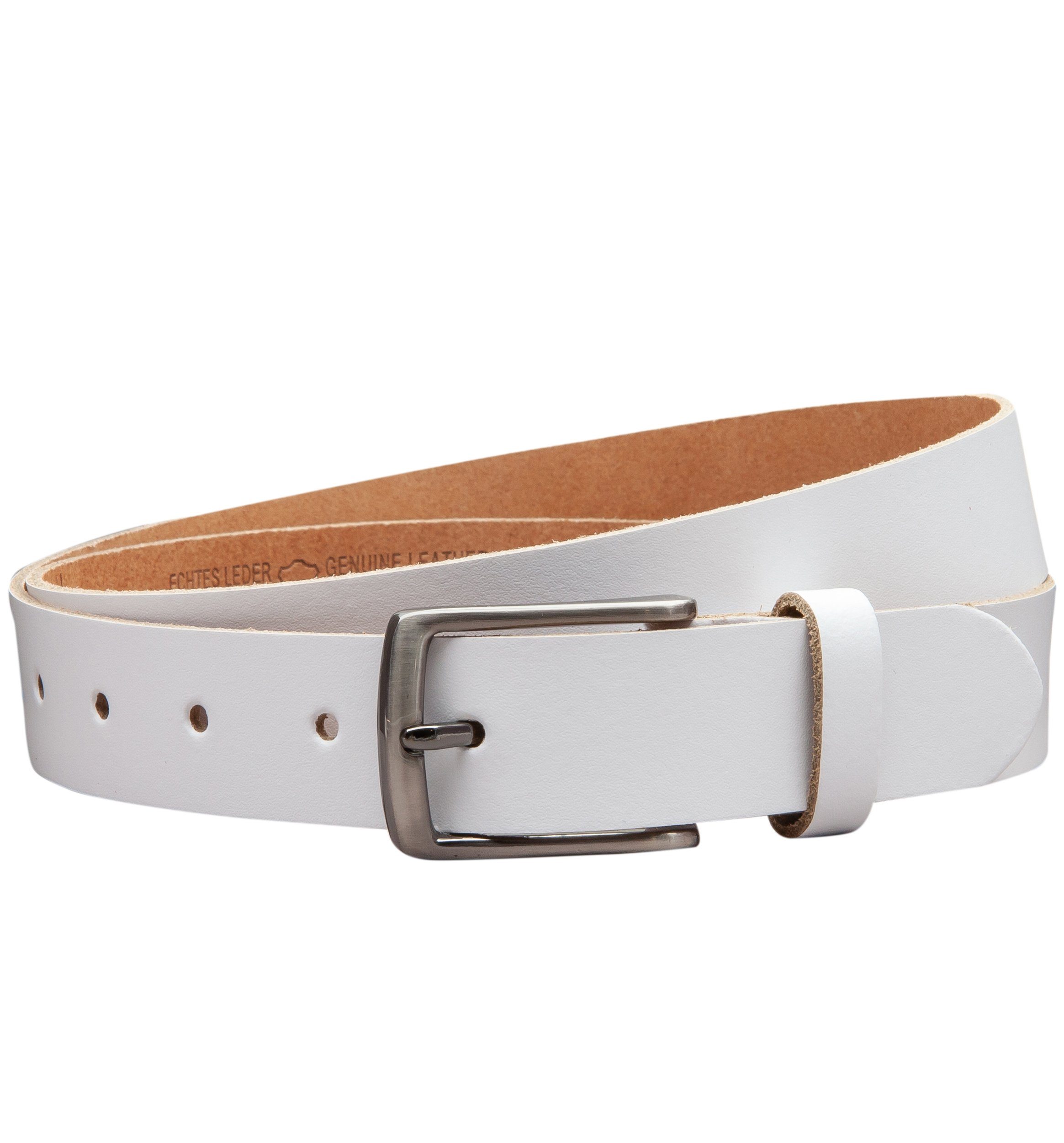 COLOGNEBELT Ledergürtel OM310-SL-Weiss MADE IN GERMANY, Weiss Kürzbar, 100 günstig online kaufen