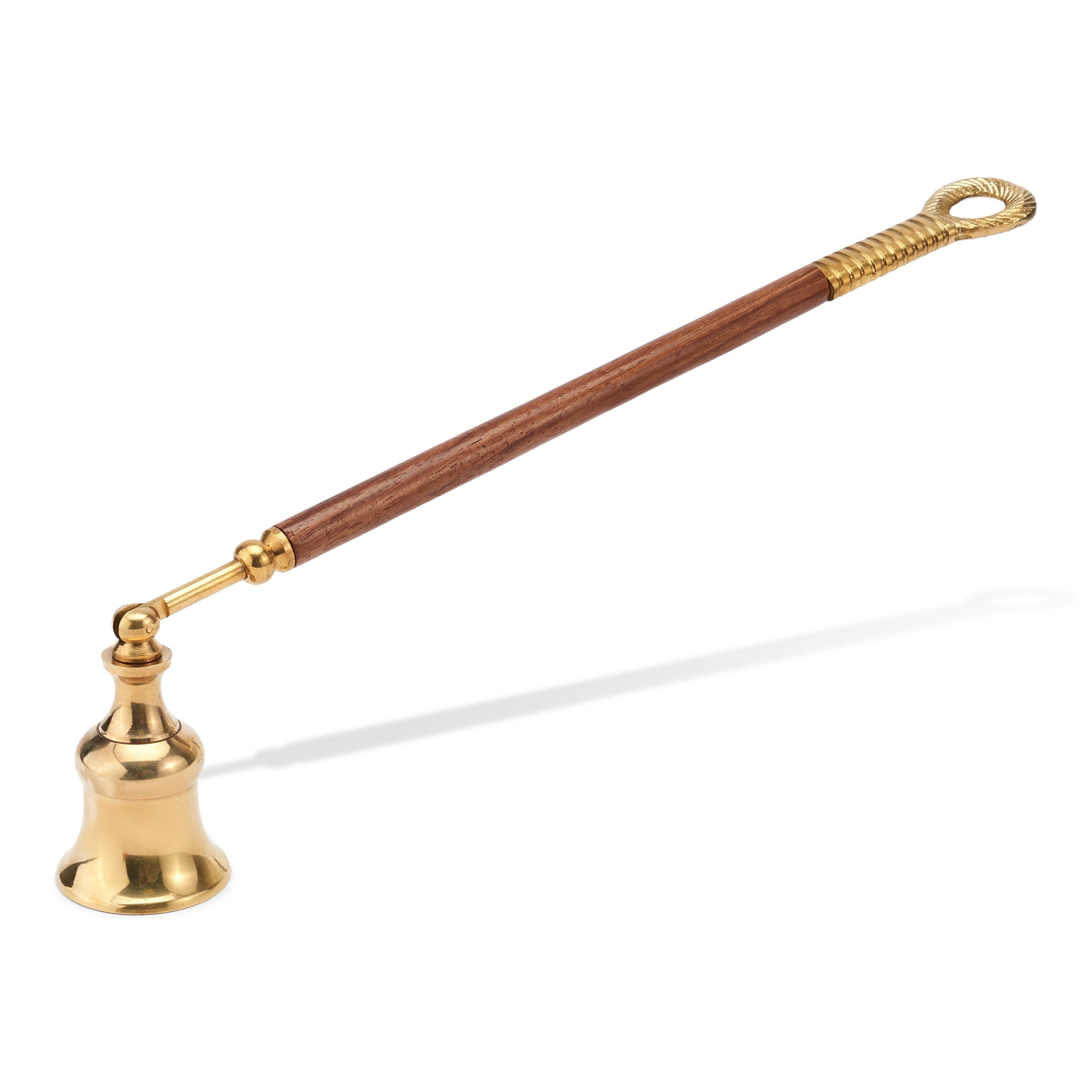 Dekofigur 26,5cm Kerzenlöscher aus Messing mit Holzgriff Kerzen Zubehör Dochtlös