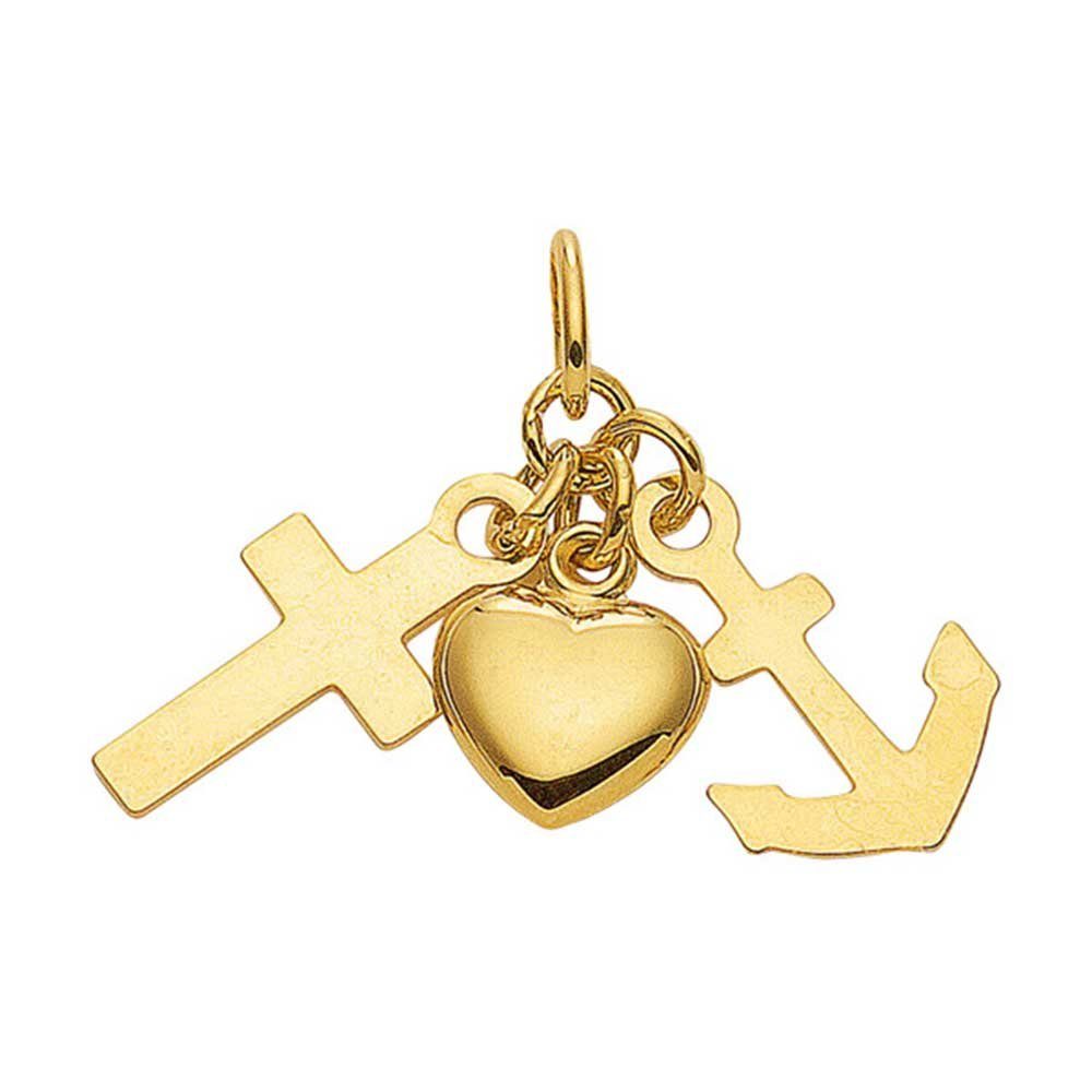 HOPLO Kettenanhänger Anhänger Glaube-Liebe-Hoffnung mit Goldkette günstig online kaufen