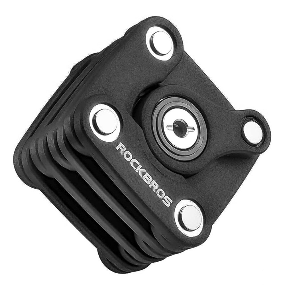 ROCKBROS Faltschloss Fahrradschloss Gliederschloss Diebstahlschutz (Spar-Set, 1-tlg., faltbar, 70 cm lang), faltbar bis 70 cm, aufbohrsicher, ABS-Ummantelung