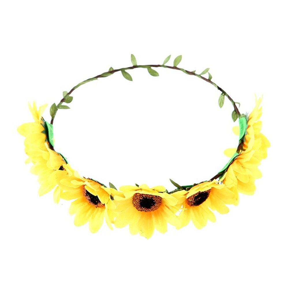 Blusmart Haarspange Modisches Sonnenblumen-Haarband, Exquisiter Haar-Styling-Reifen Kranz