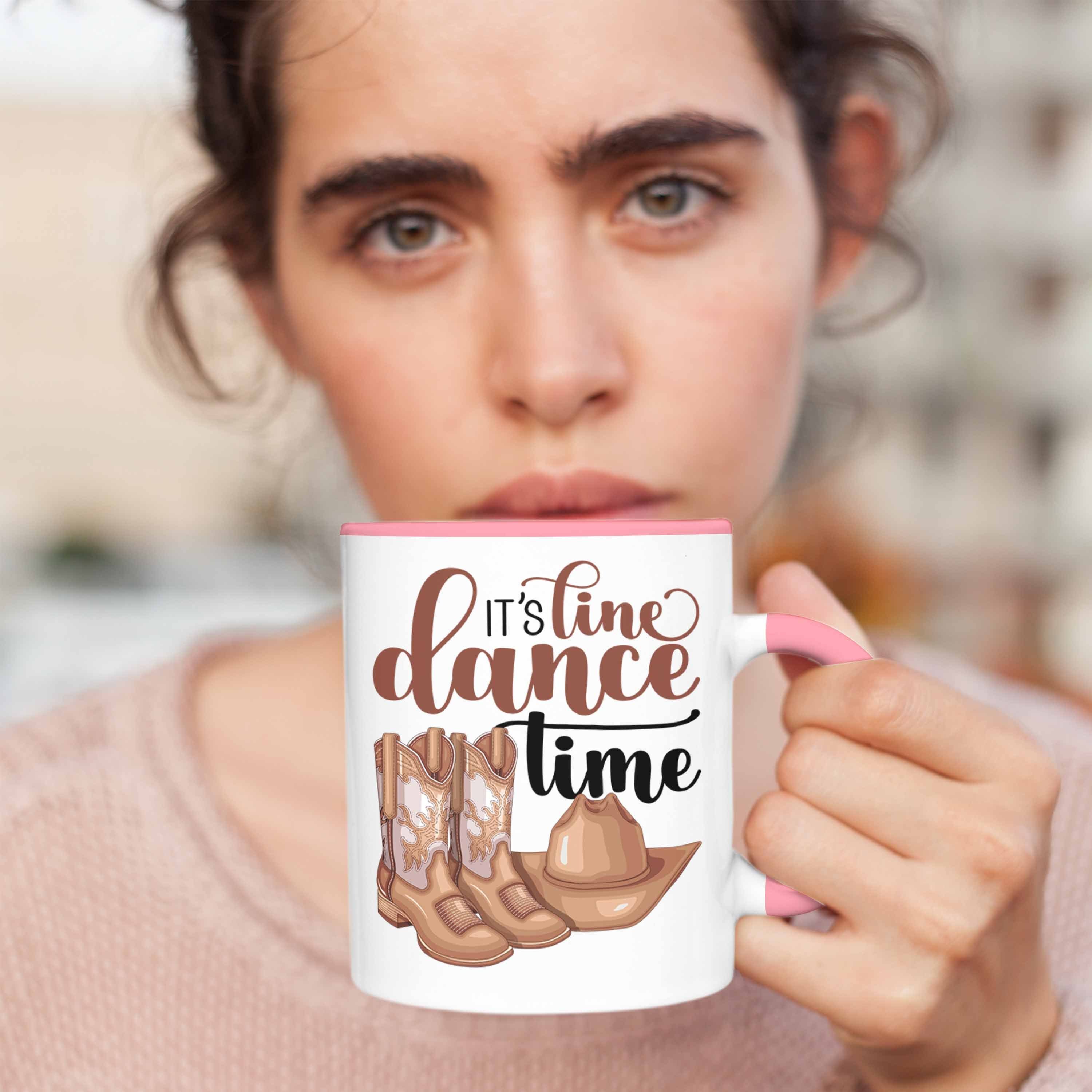 Geschenkidee Frauen Rosa Linedance Linceda Trendation Geschenk Tasse Linedancerin It's Tasse