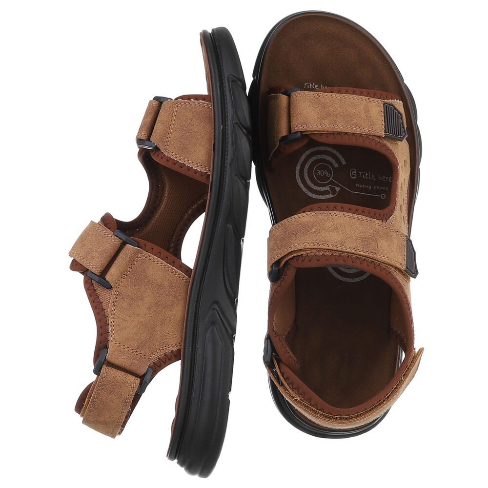 Coolwalk Bequeme Herrensandalen mit Klettverschluss für den Sommer Sandale (89543985) Flach Sandalen in Camel