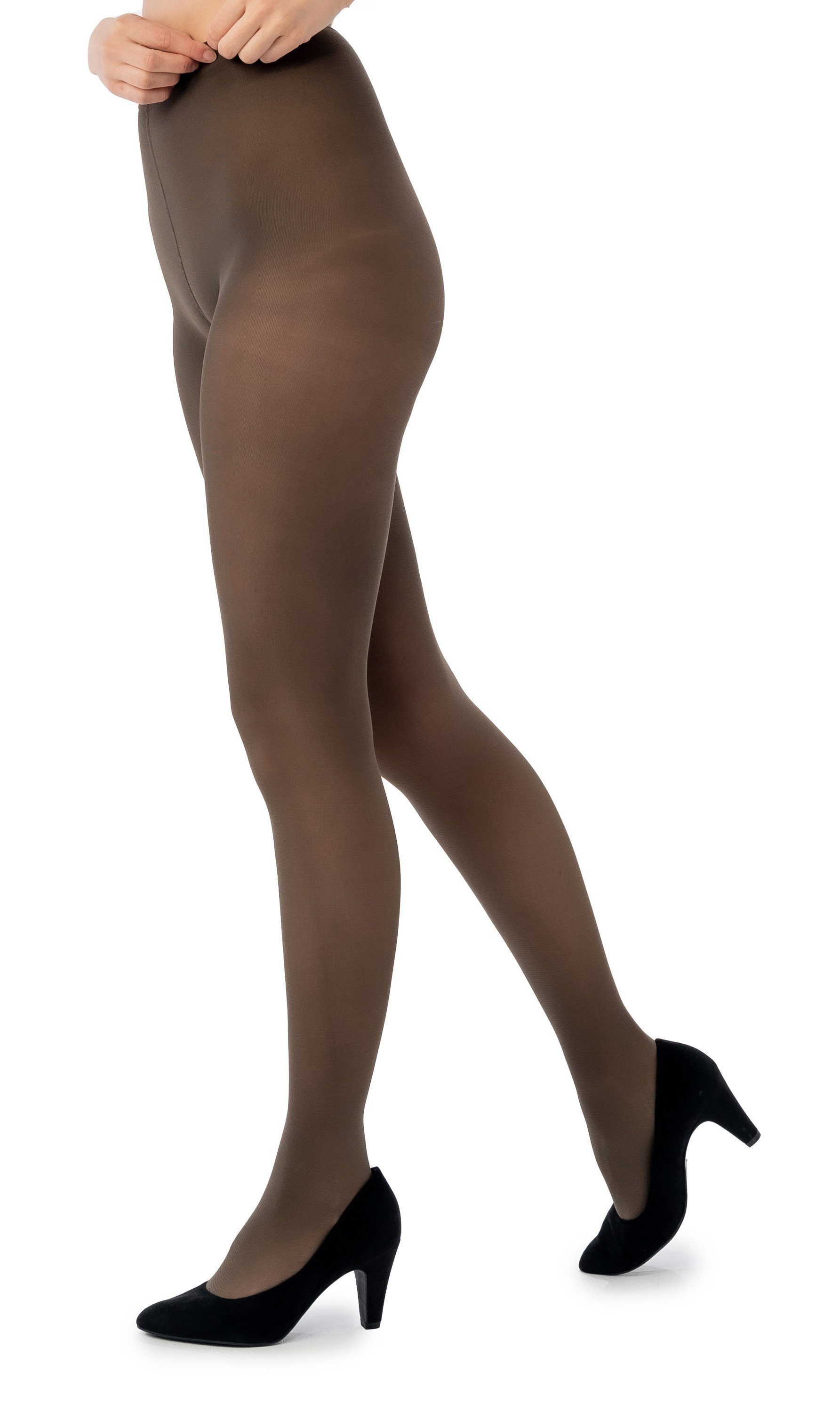 disée Feinstrumpfhose 50 DEN disée Damen Tights 50 DEN Mikrofaser Stützstrümpfe Semi-Blickdicht mit 3D Stricktechnologie Supersoft dark olive