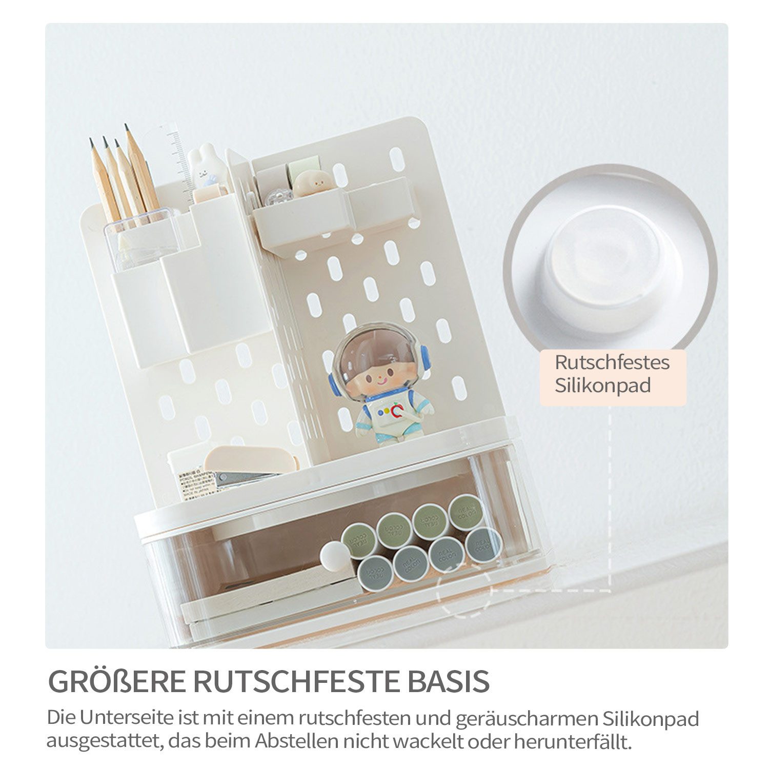 Refttenw Organizer Schreibtisch Organizer, 360° Drehbar Multifunktional Aufbewahrungsbox, Schreibtischorganizer für Büro Zuhause Schule