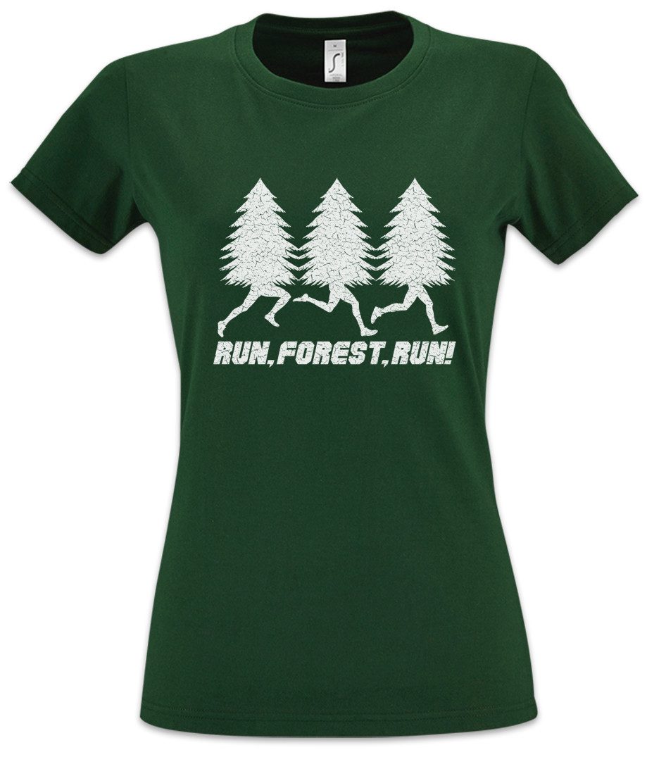 Urban Backwoods Print-Shirt Run Forest Run Damen T-Shirt Run Jäger Hunter Shirt Lauf Forrest Bubba (1-tlg) Lauf Gump Jagd Deer