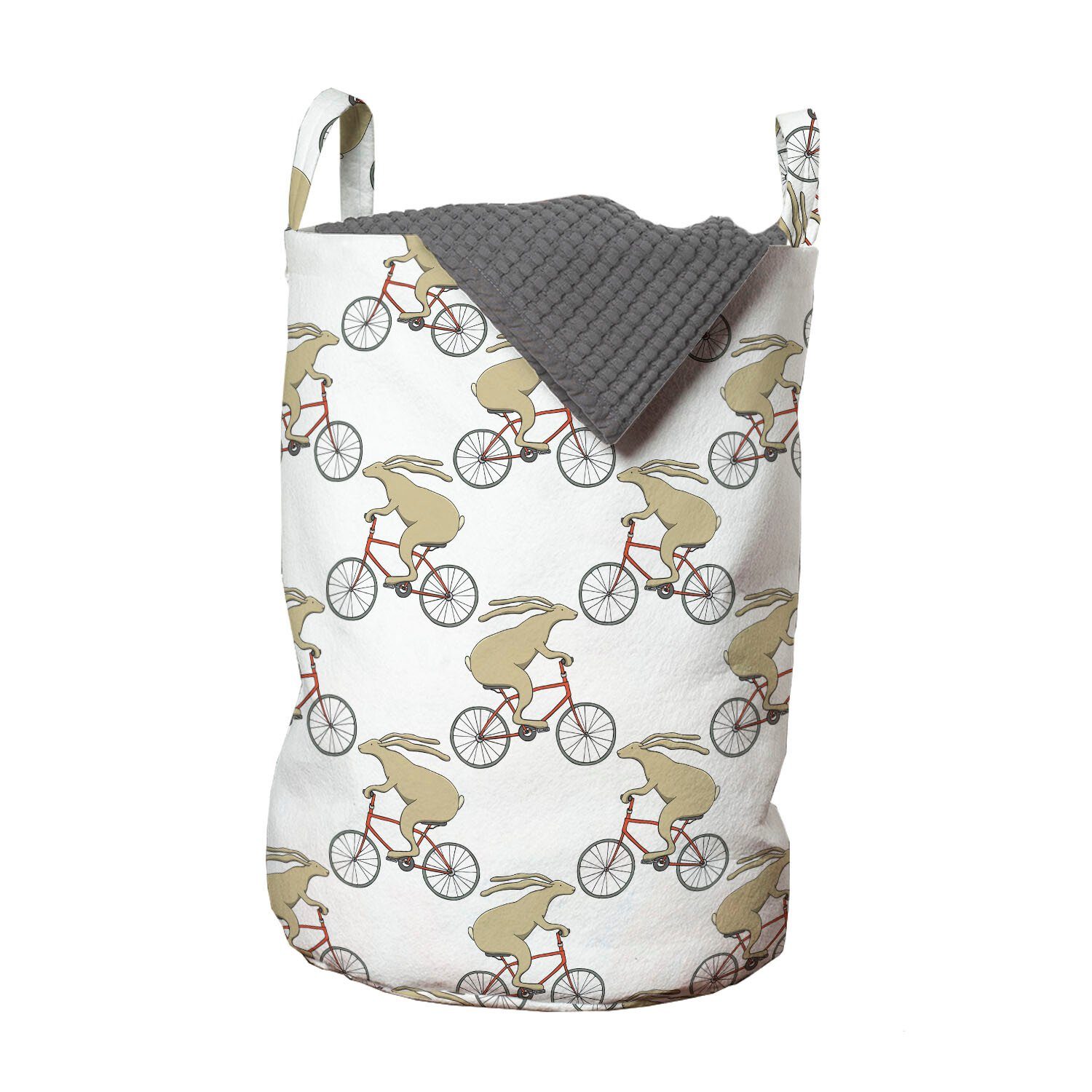 Abakuhaus Wäschesäckchen Wäschekorb mit Griffen Kordelzugverschluss für Waschsalons, Hares Hares Radfahren Fahrrad-Räder | Wäschesäcke