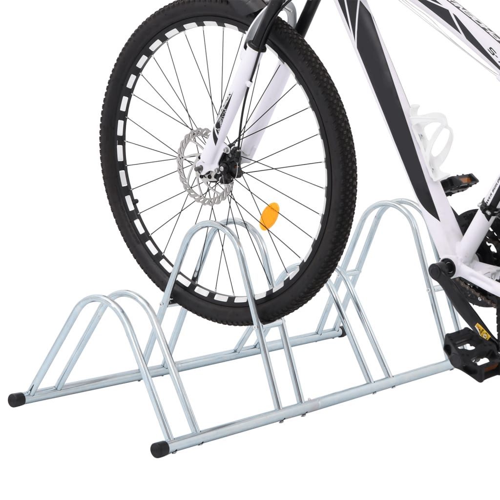 vidaXL Fahrradständer Fahrradständer für 4 Fahrräder Freistehend Verzinkter Stahl