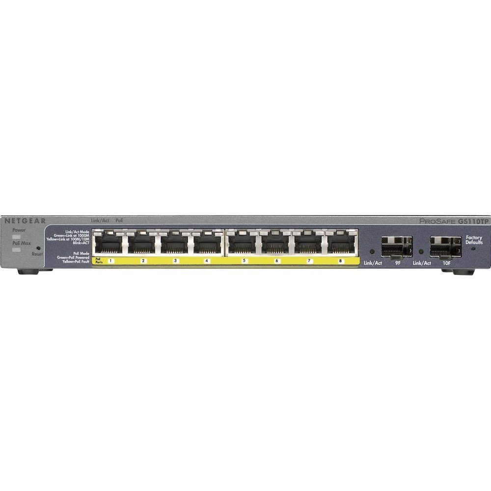 Netzwerk - 10-Port NETGEAR schwarz Netzwerk-Switch Switch - - GS110TP-300EUS
