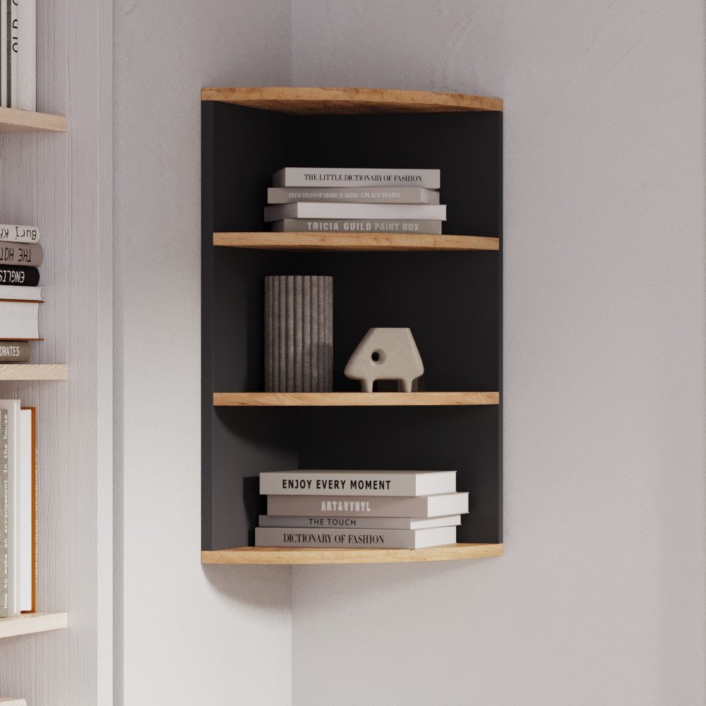 Vicco Eckregal Ecki, Anthrazit/Goldkraft Eiche, 30 x 60 cm günstig online kaufen