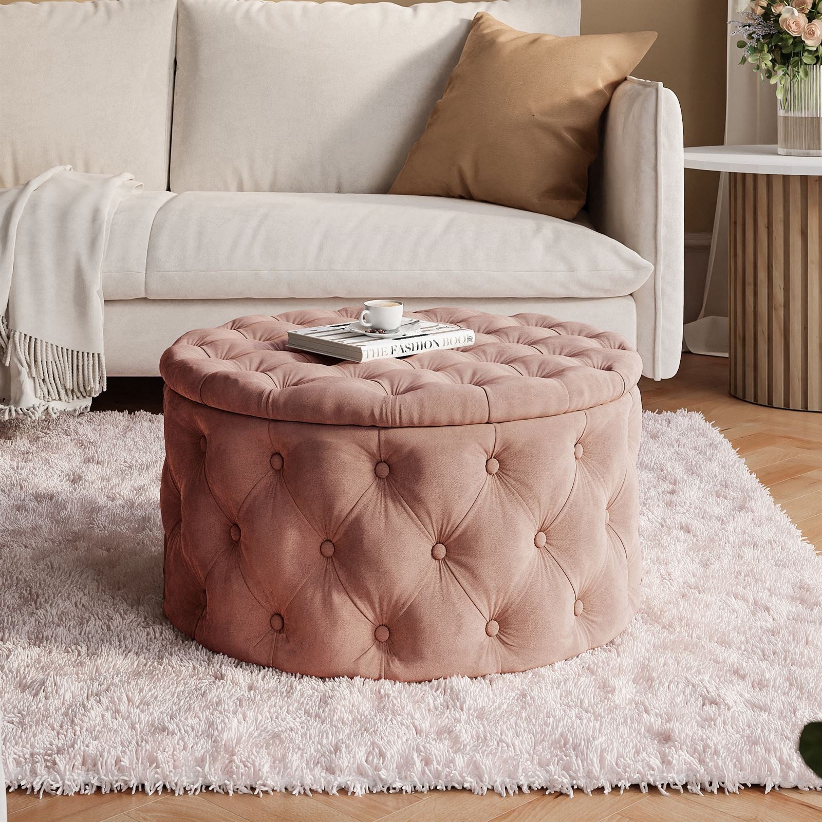 Lookway Hocker CHESTERFIELD runder gesteppter mit günstig online kaufen