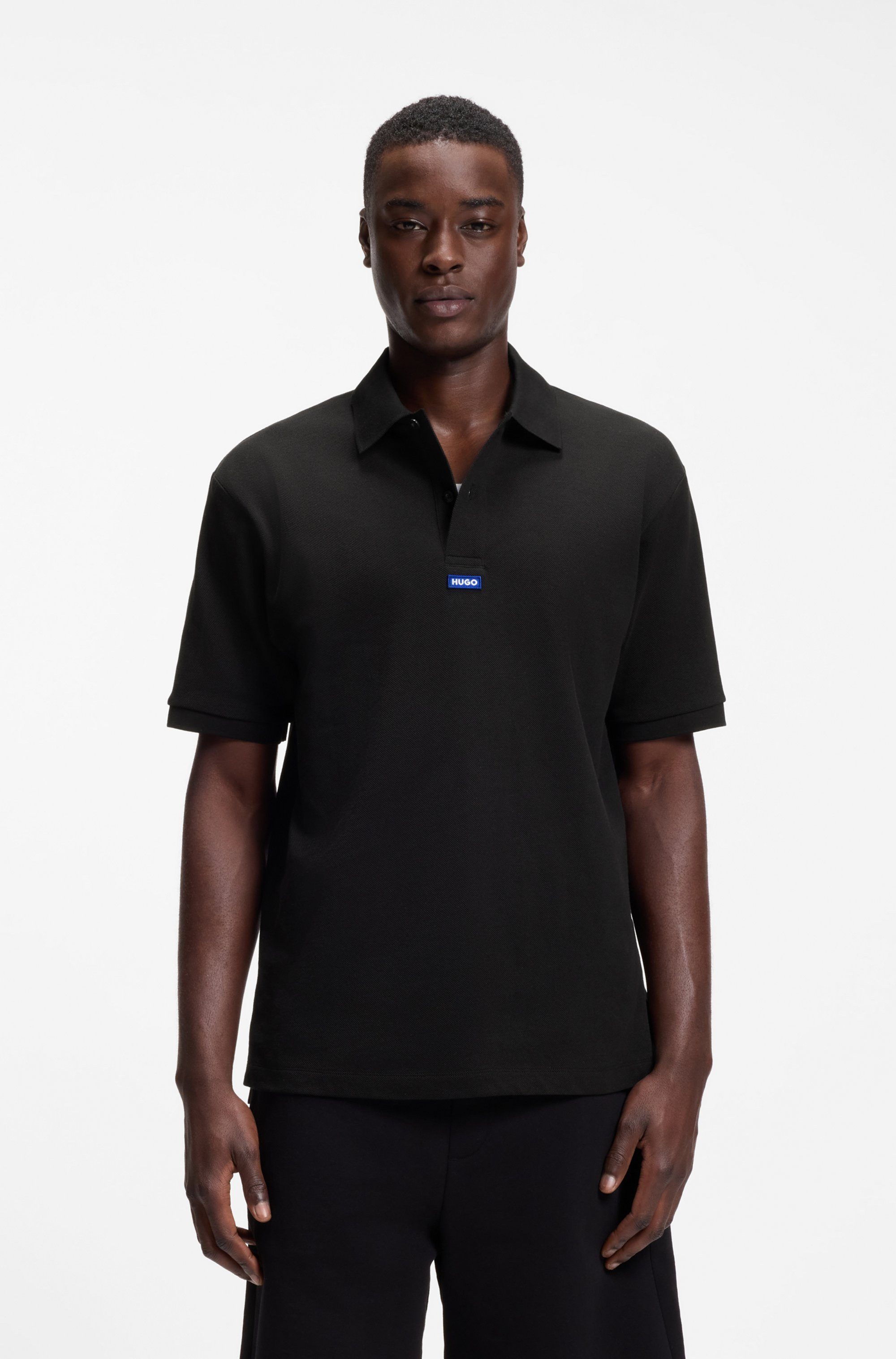 HUGO Poloshirt Nolitos Polokragen, Loose Fit, reine Baumwolle