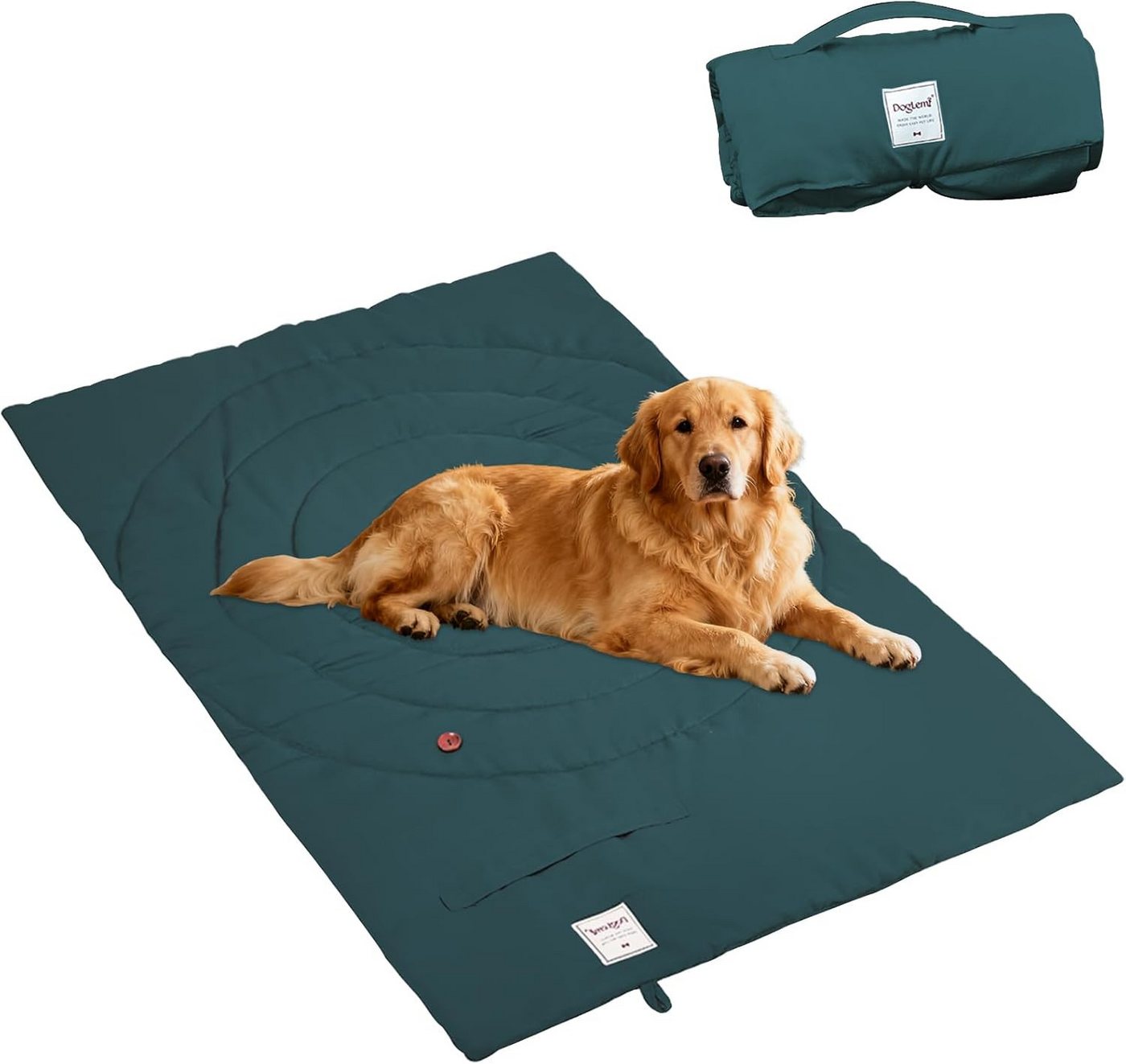 wohnTRAUM24 Hundematte Hundedecke für unterwegs wasserdicht rutschfeste Hundematte 95×65 cm, 100% Polyesterfaser, extra weiches Material, wasserabweisend, Hundekissen für Reise Camping