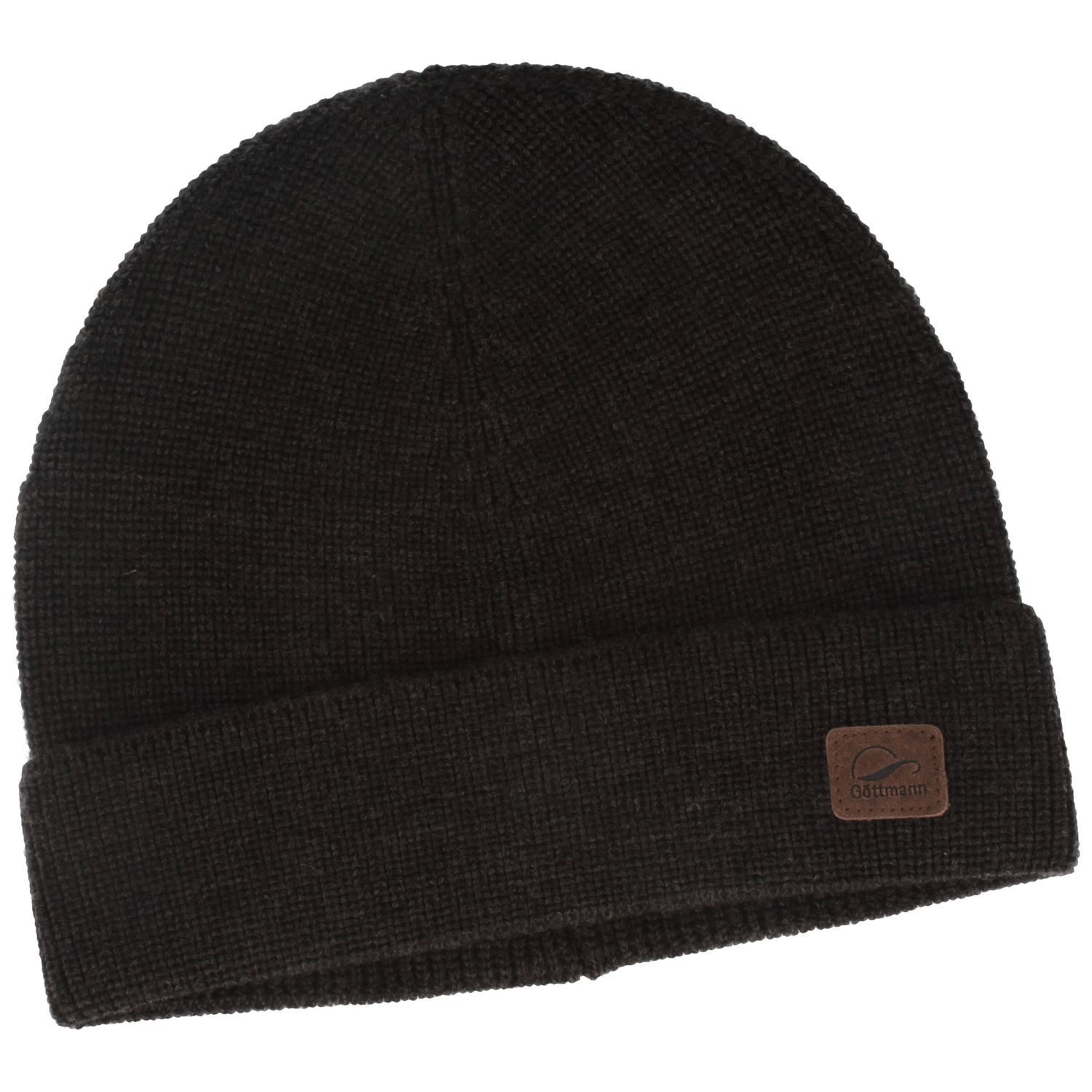 Göttmann Strickmütze einfarbig mit Umschlag aus 100% Wolle günstig online kaufen