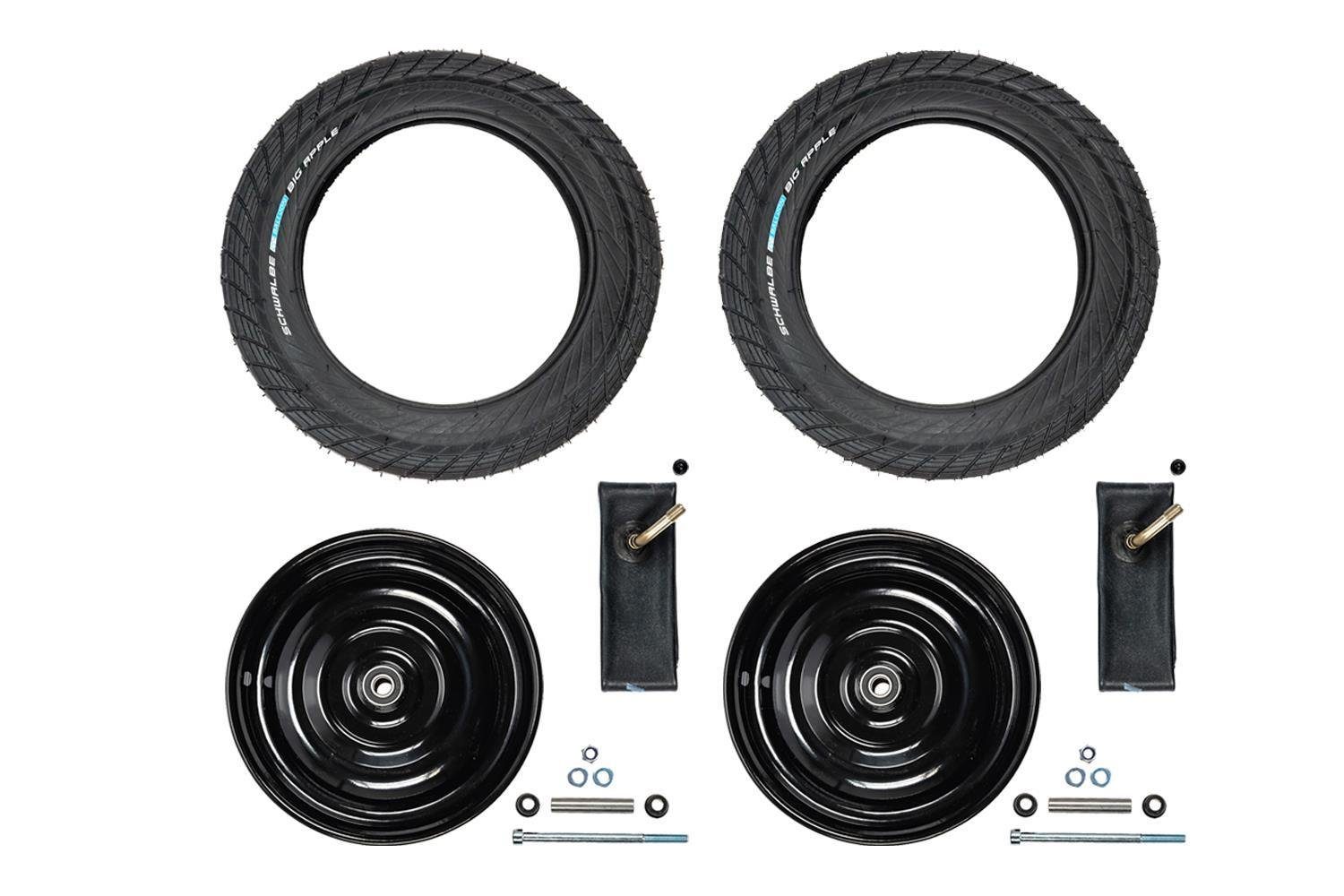 Non-Branded Fahrrad-Laufrad 2 Stück 12 1/2 Zoll Felgen Scheibenrad Set Schwalbe Шини schwarz