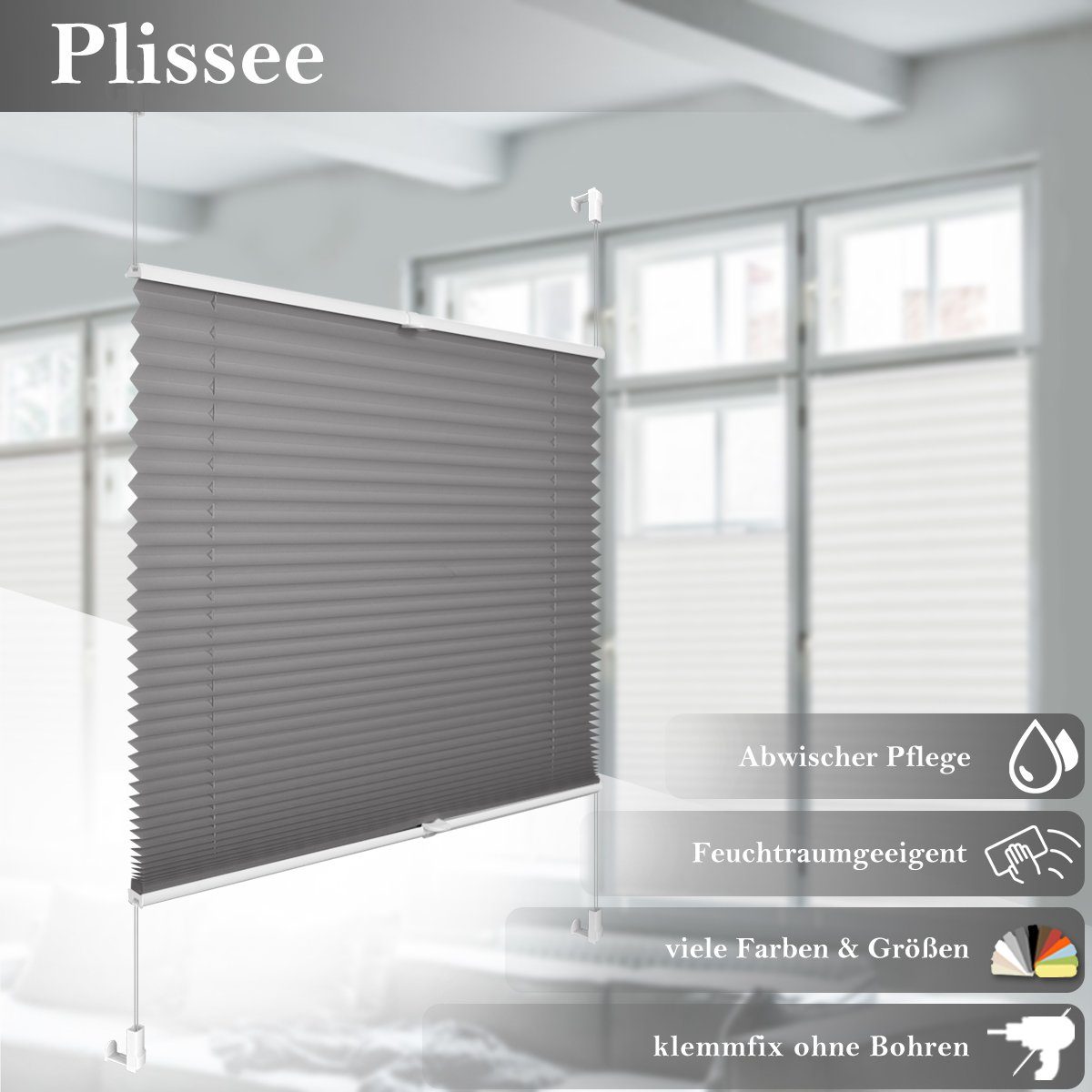 OUBO Plissee ohne Bohren Klemmfix, Sichtschutz günstig online kaufen